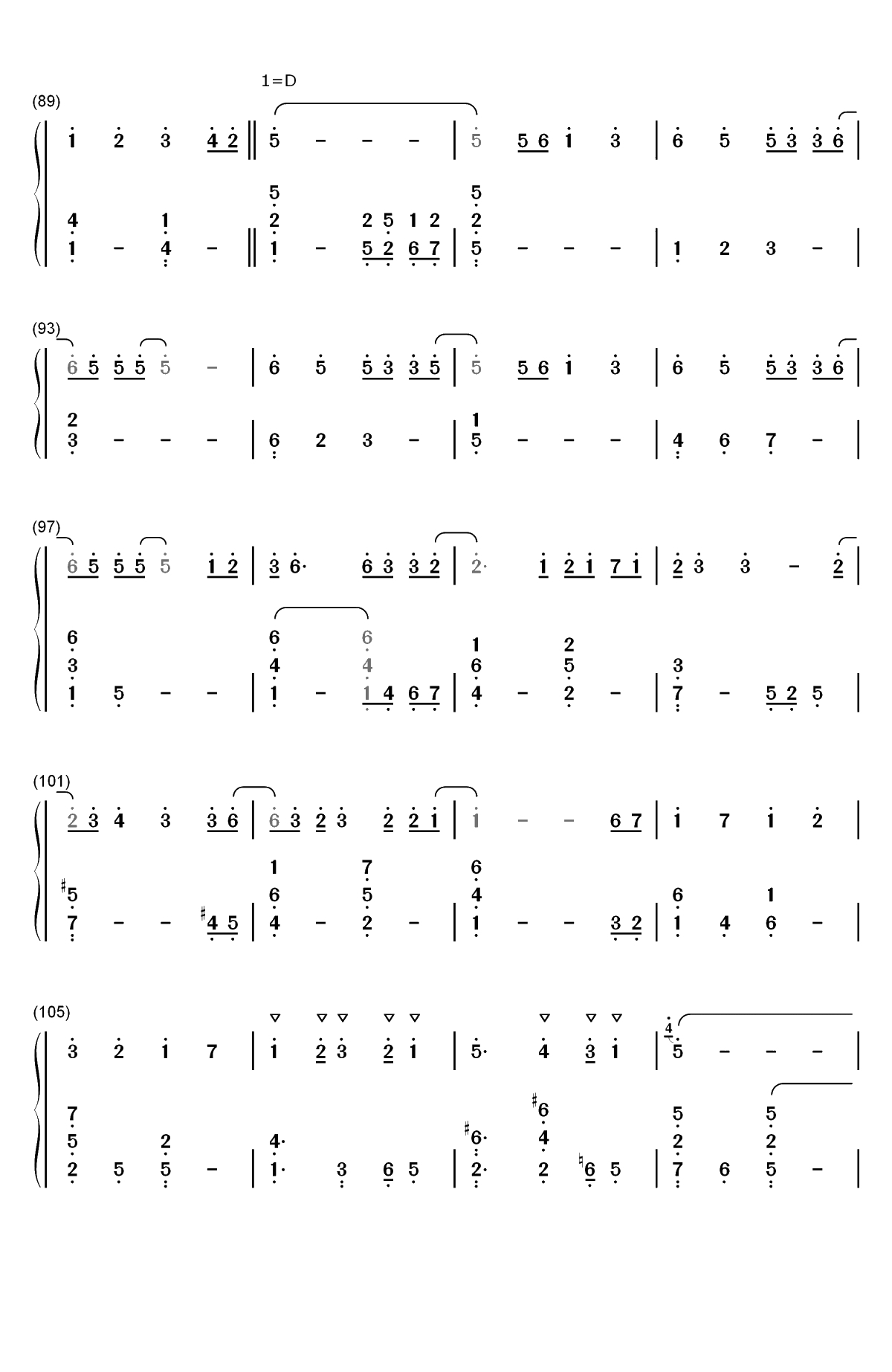 彗星的眼泪-幸福的眼泪片尾曲双手简谱预览5