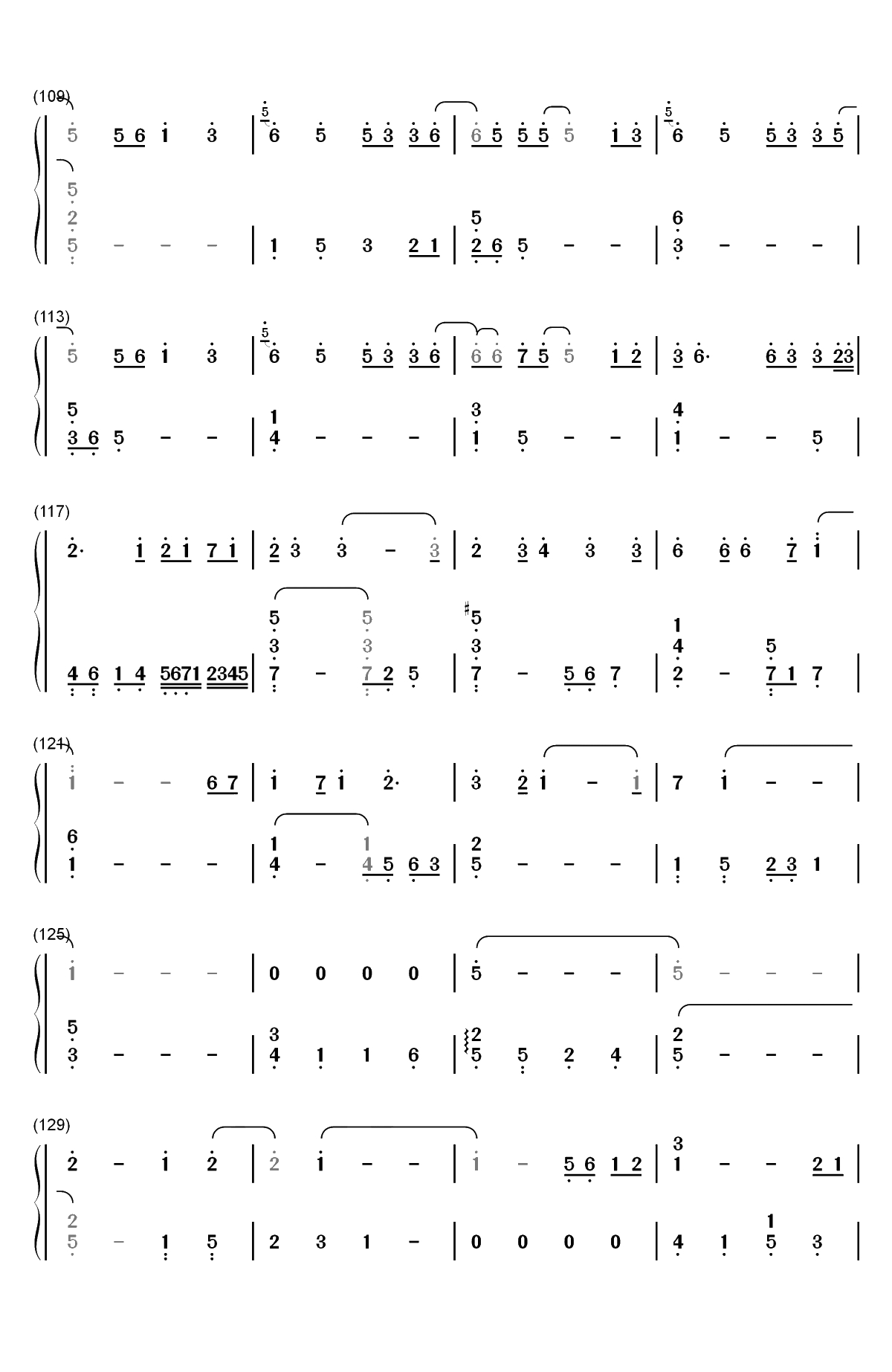 彗星的眼泪-幸福的眼泪片尾曲双手简谱预览6
