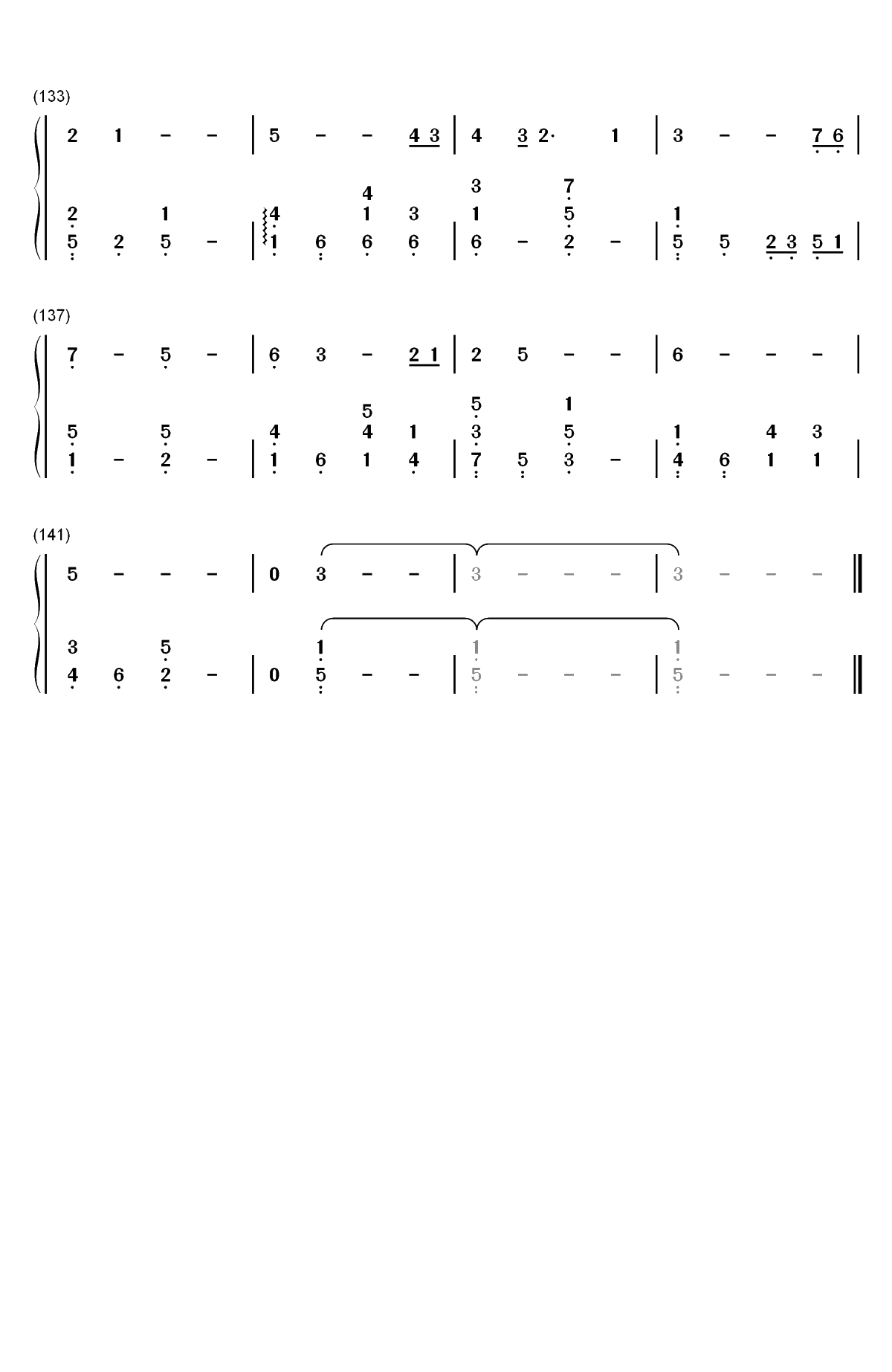 彗星的眼泪-幸福的眼泪片尾曲双手简谱预览7