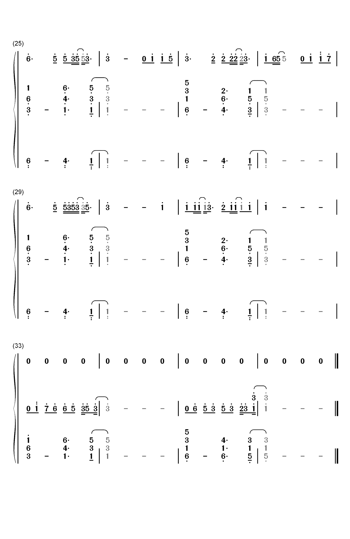 再也没有-Ryan.B双手简谱预览3