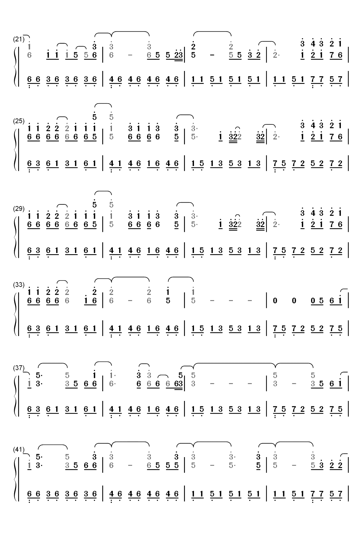 One More Light-Linkin Park双手简谱预览2