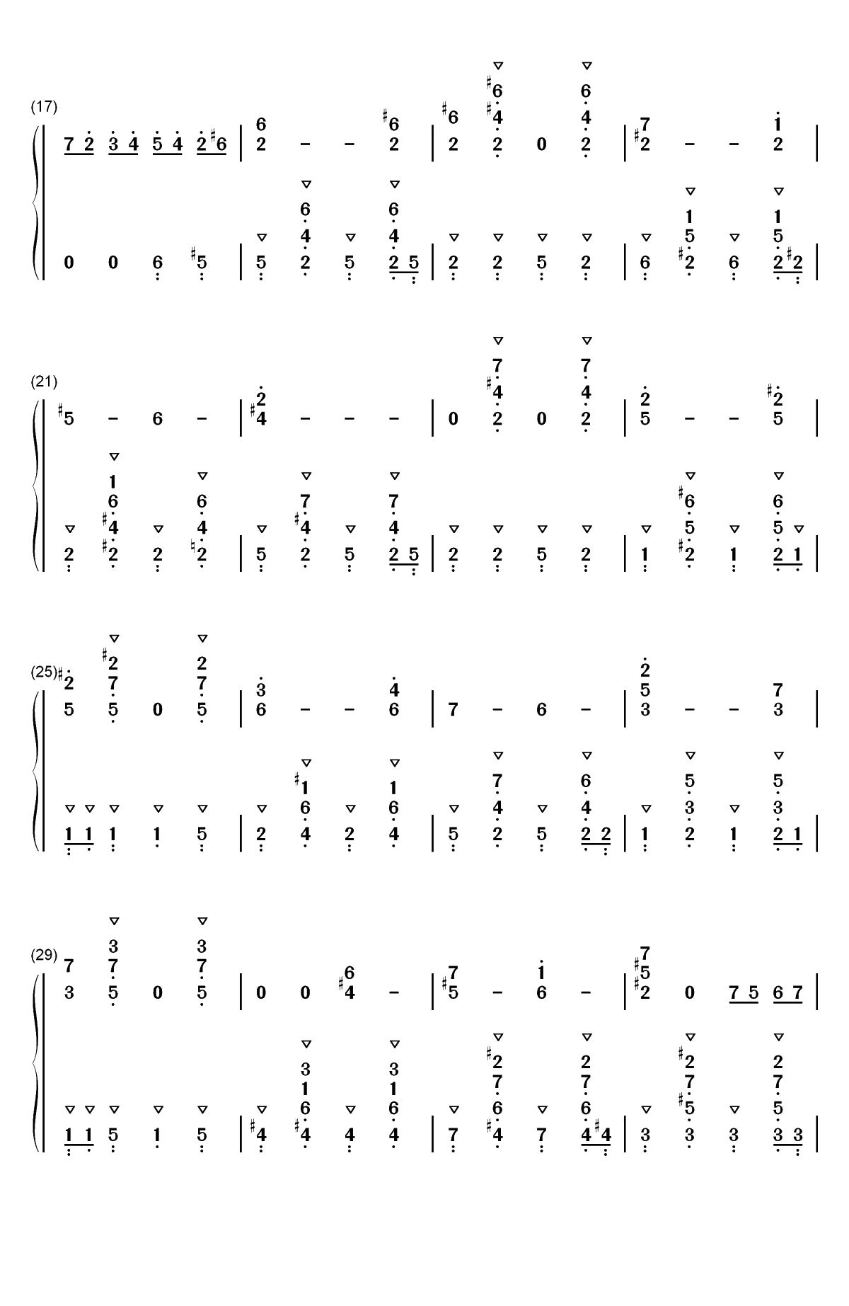 不可思議のカルテ-青春猪头少年不会梦到兔女郎学姐ED双手简谱预览2