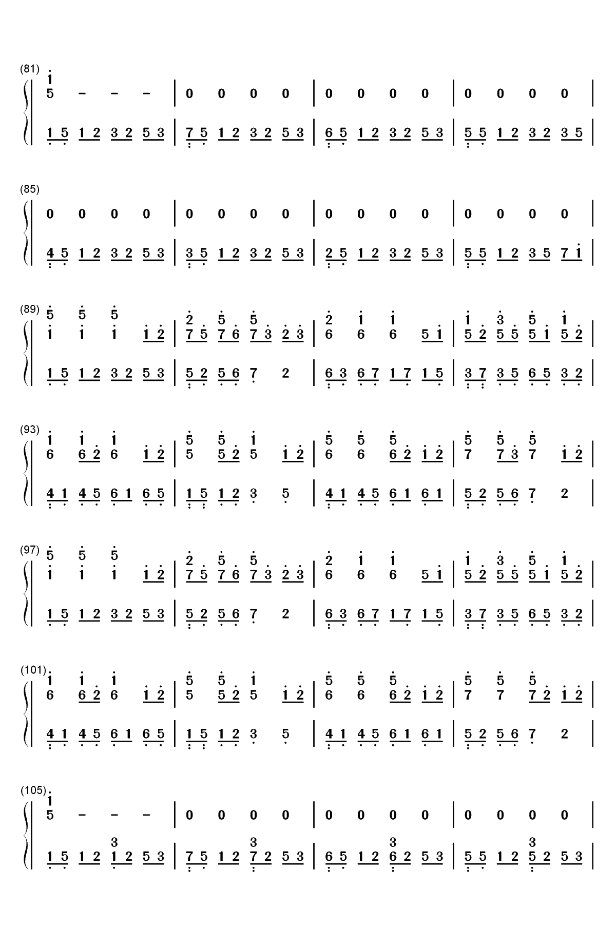 八辈子-甜美的旋律温暖的歌词双手简谱预览4