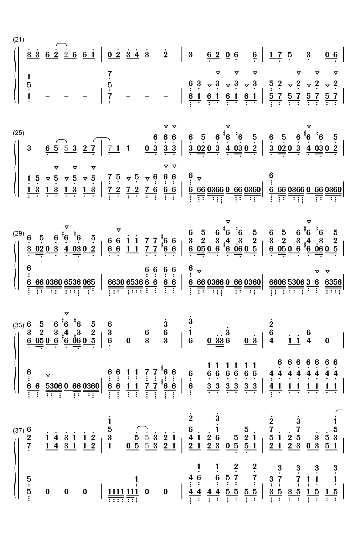 ワンルームシュガーライフ-幸福甜蜜生活OP双手简谱预览2