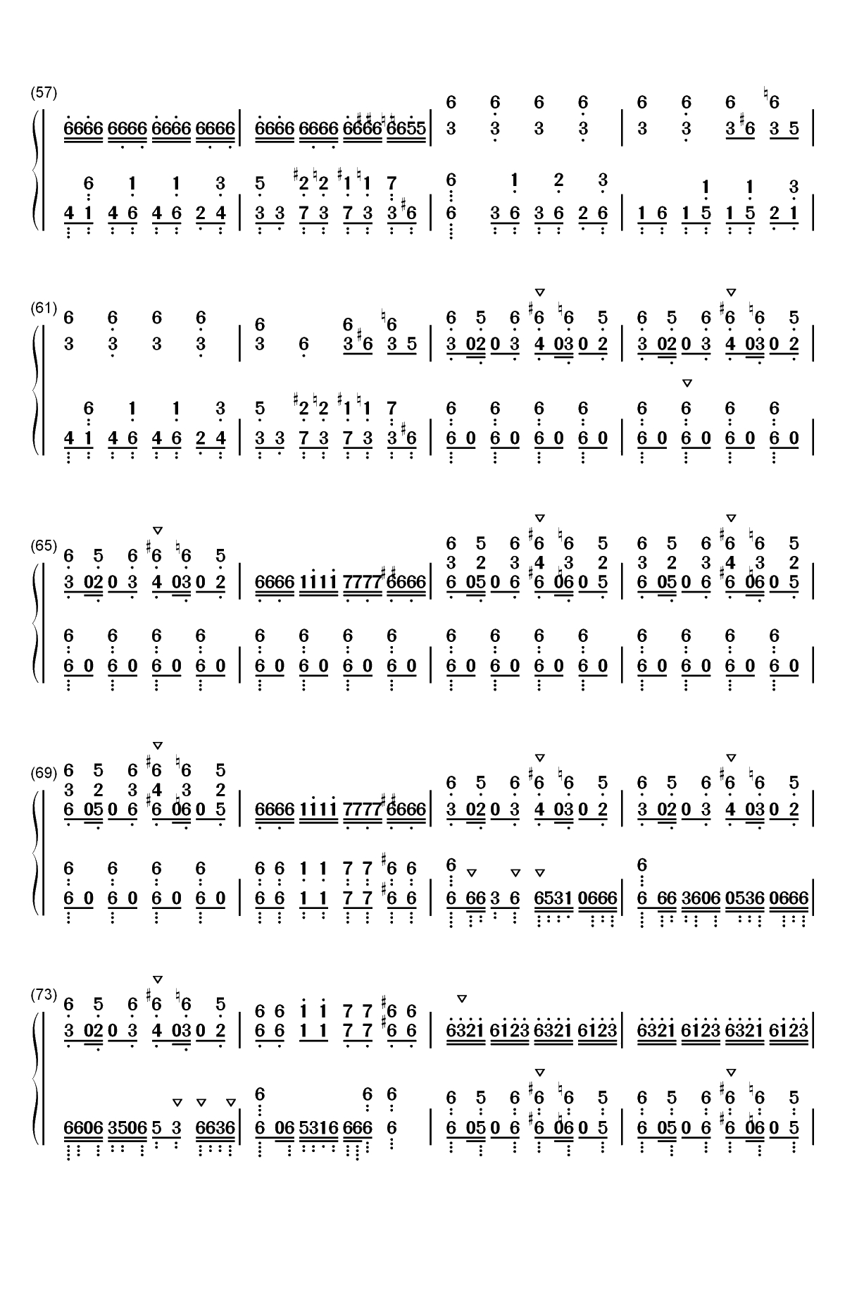 ワンルームシュガーライフ-幸福甜蜜生活OP双手简谱预览4