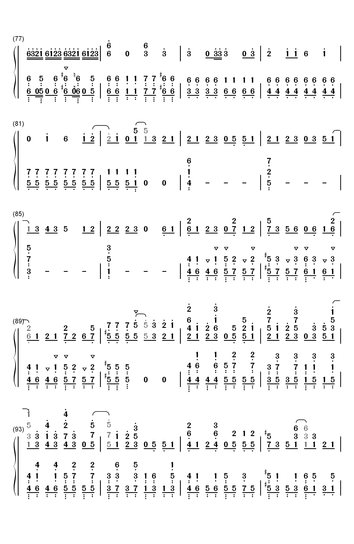 ワンルームシュガーライフ-幸福甜蜜生活OP双手简谱预览5