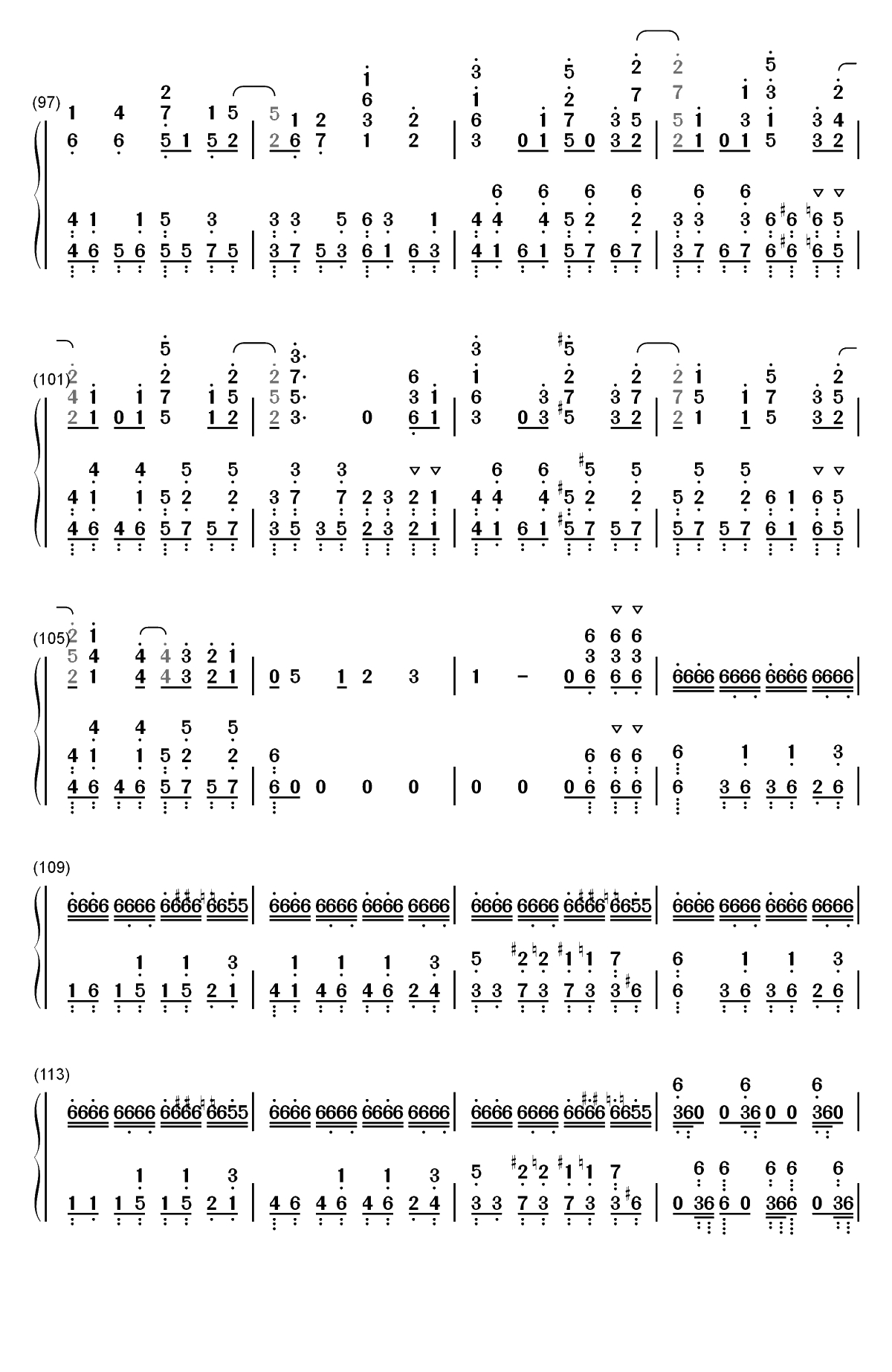 ワンルームシュガーライフ-幸福甜蜜生活OP双手简谱预览6