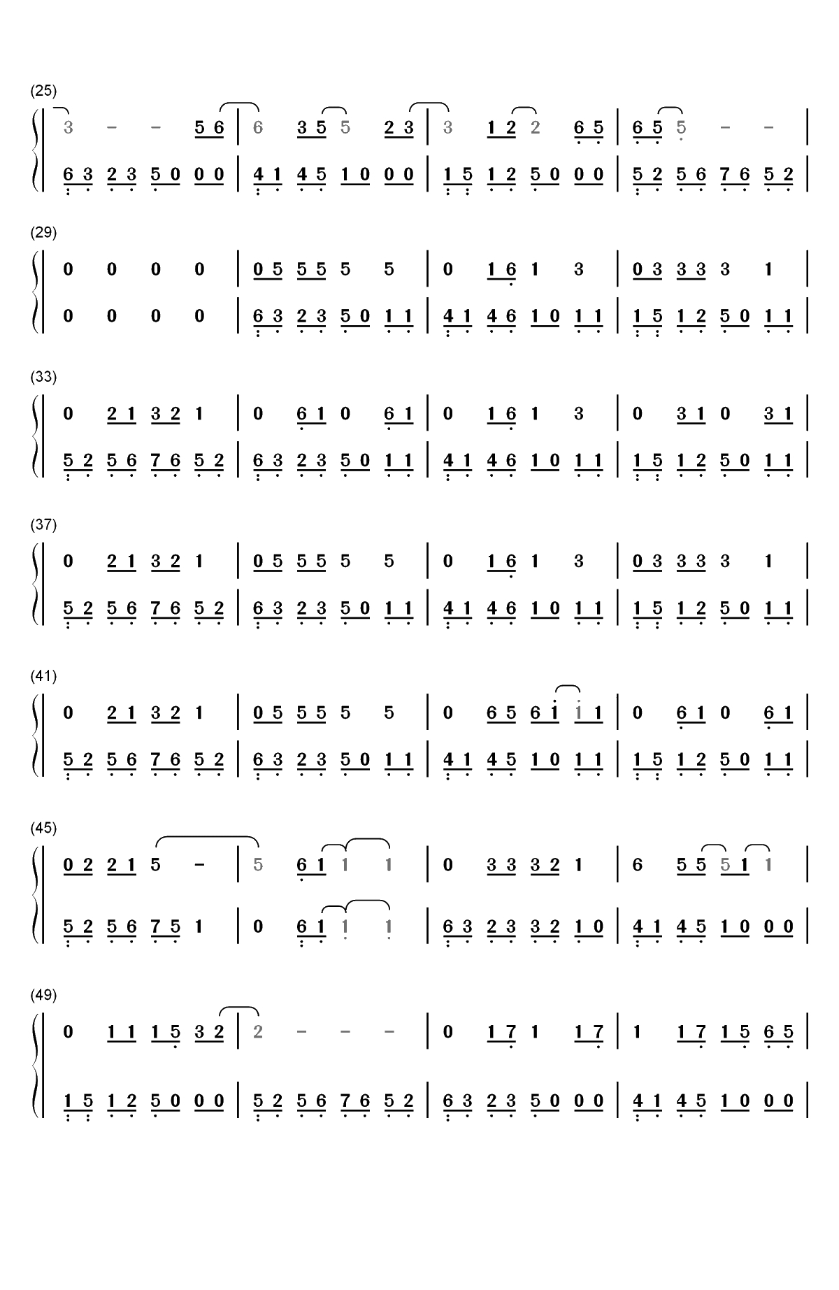 精彩才刚刚开始-天猫双11十年主题曲双手简谱预览2