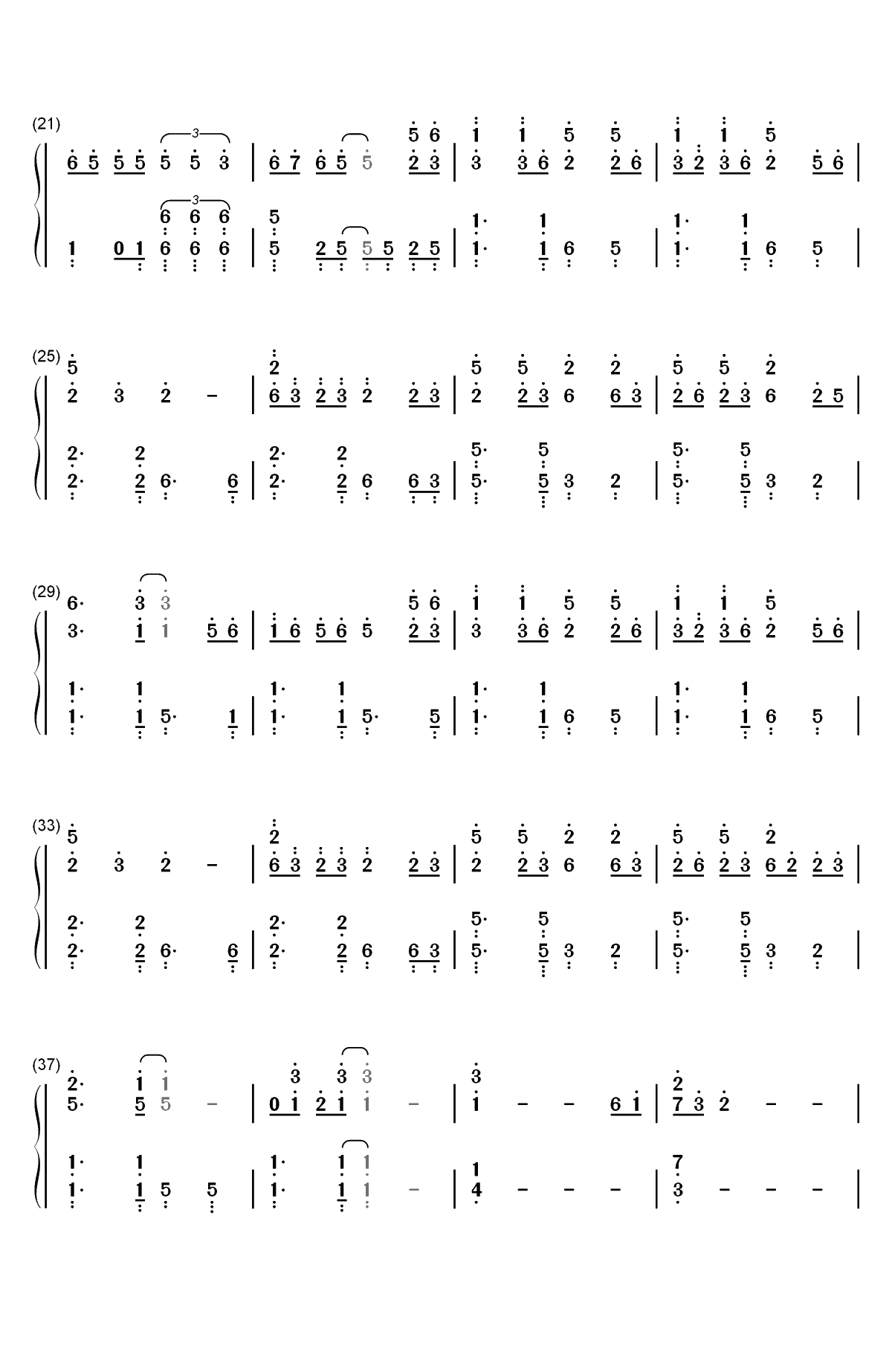 笑红尘-东方不败风云再起国语版主题曲双手简谱预览2