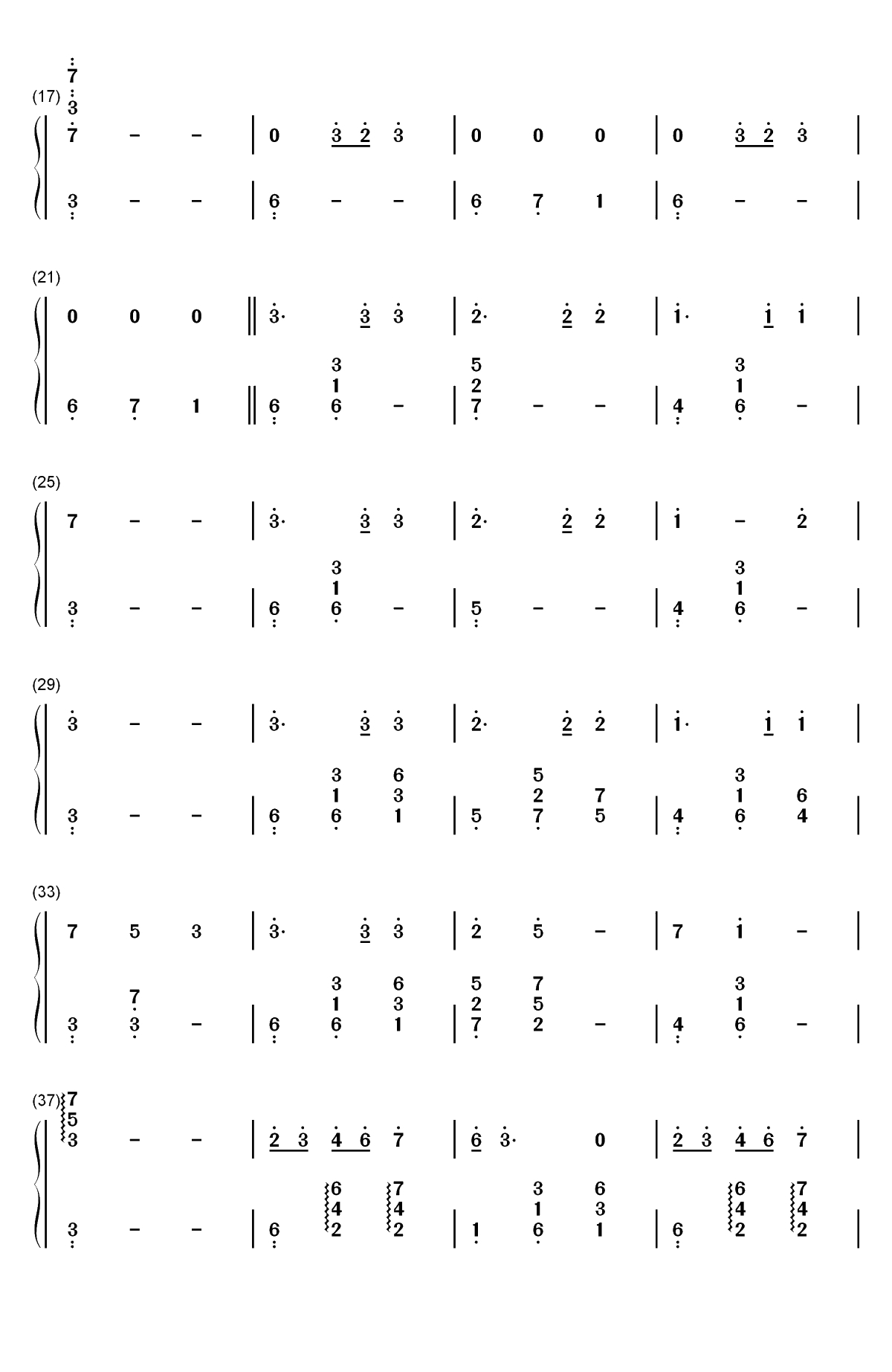 星月-楚乔传情感主题曲双手简谱预览2