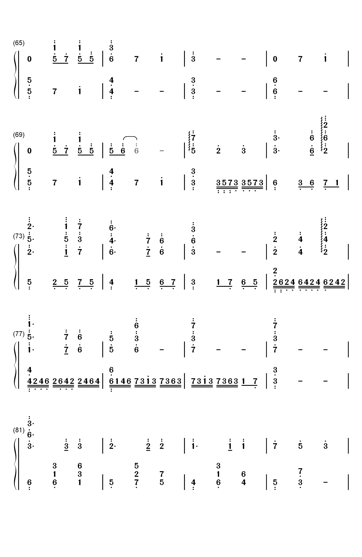 星月-楚乔传情感主题曲双手简谱预览4