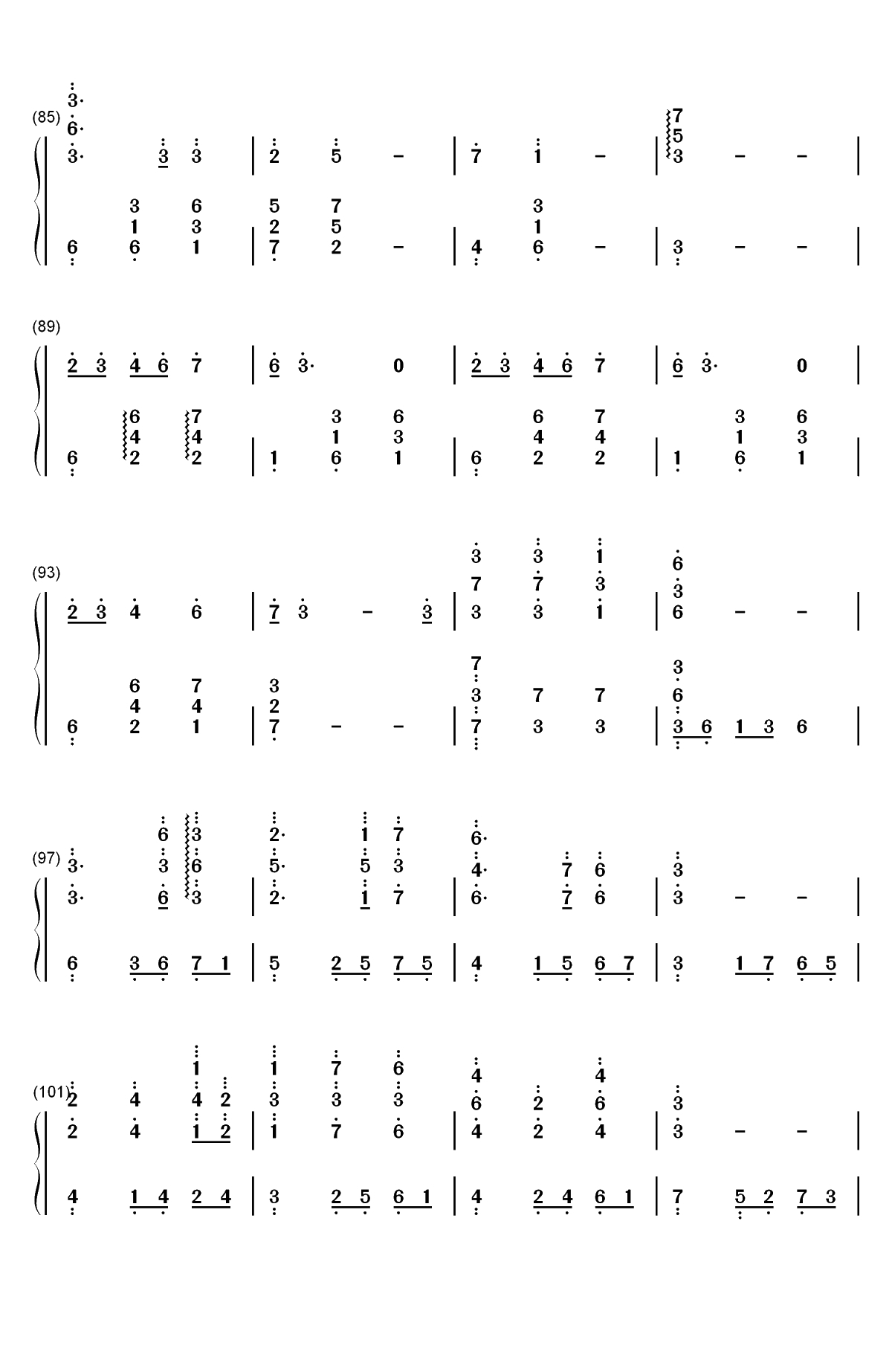 星月-楚乔传情感主题曲双手简谱预览5