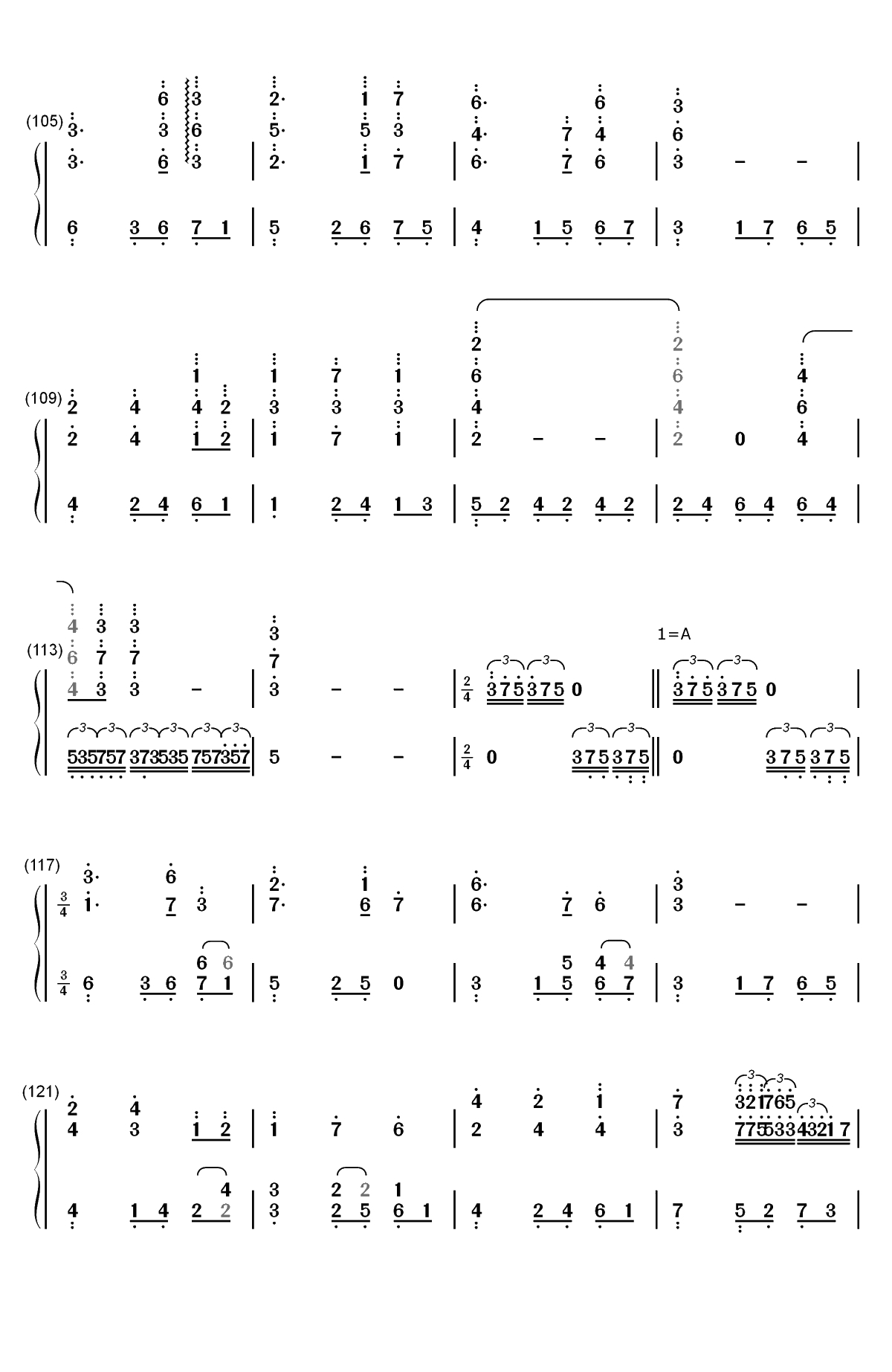 星月-楚乔传情感主题曲双手简谱预览6