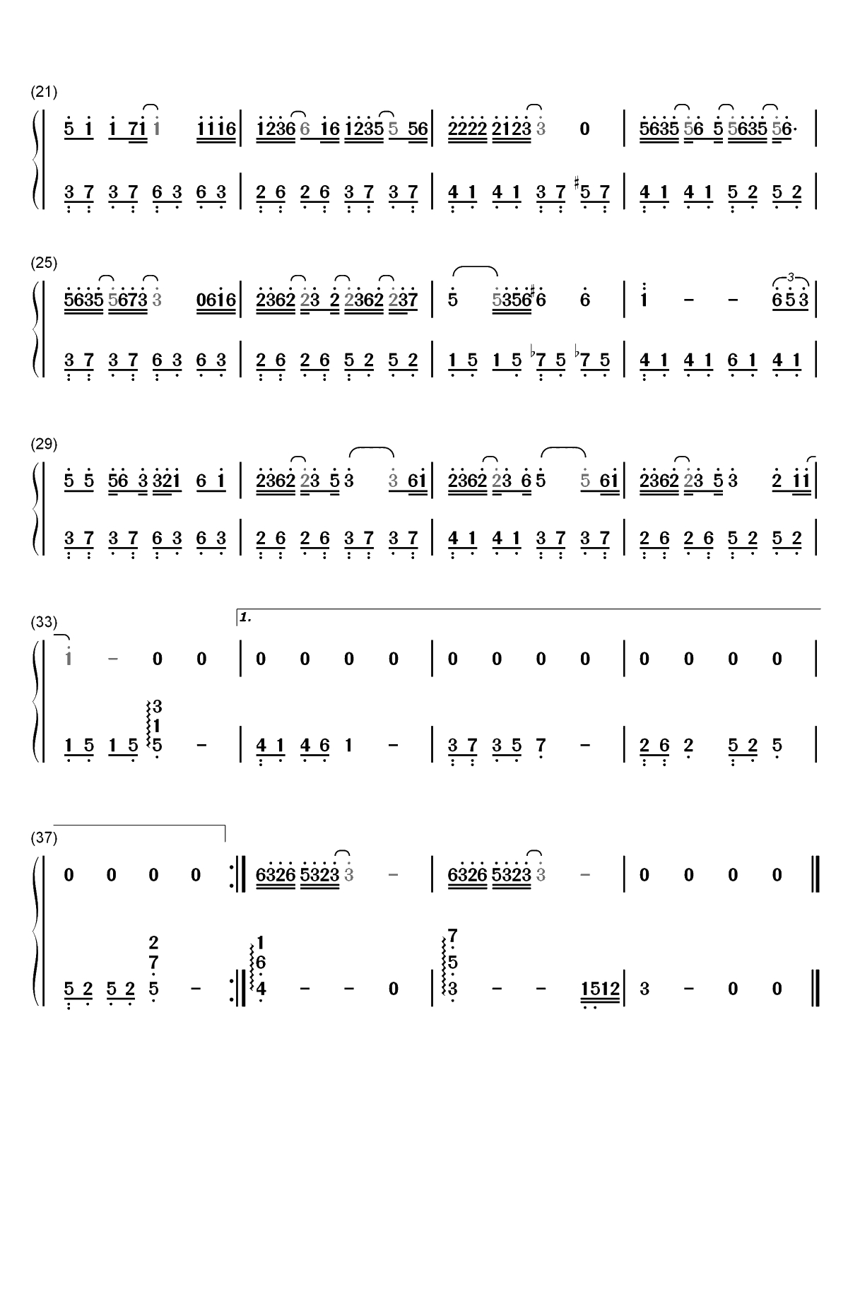 无情画-双世宠妃Ⅱ片头曲双手简谱预览2