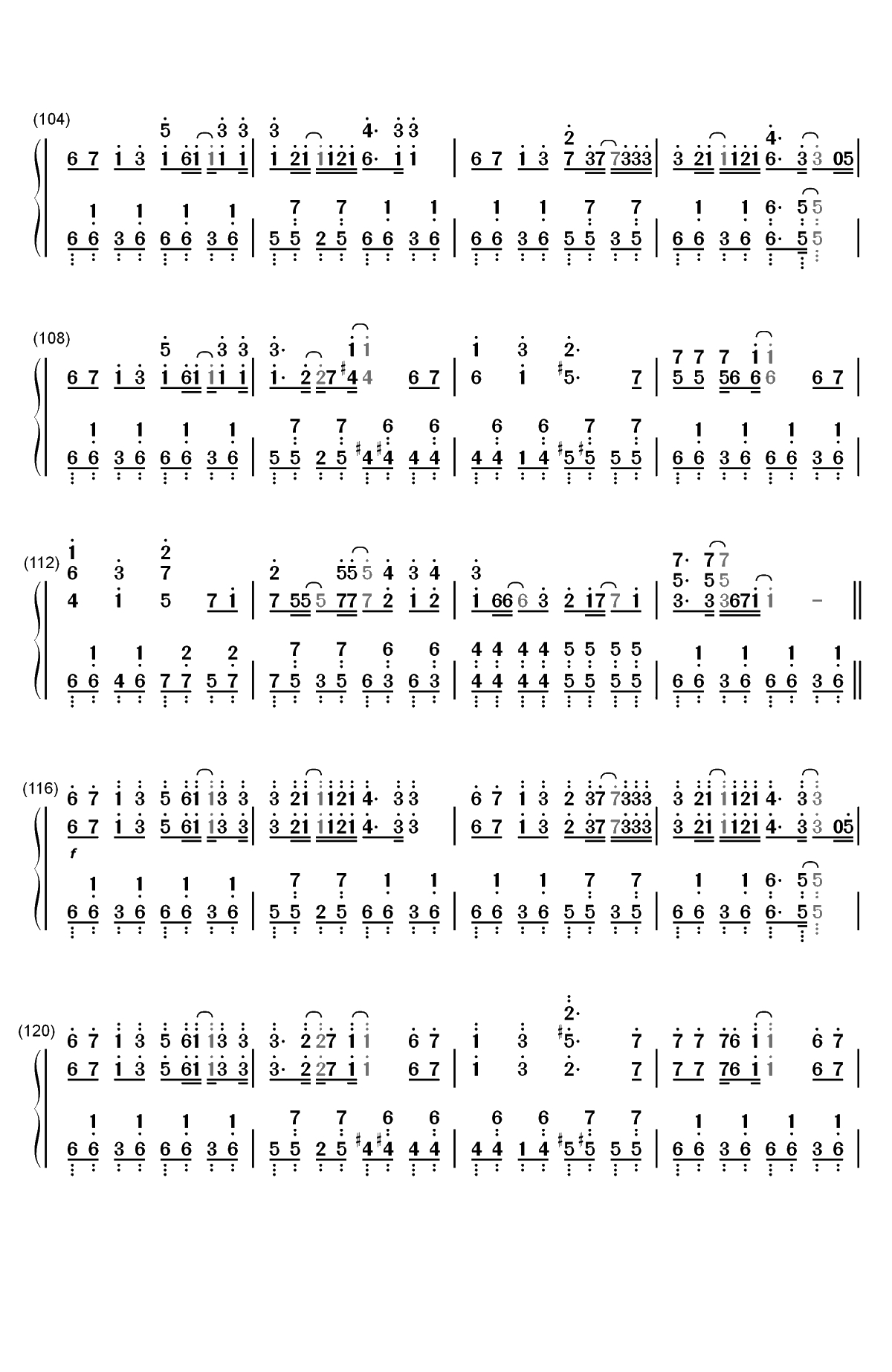 初音ミクの戸惑双手简谱预览6