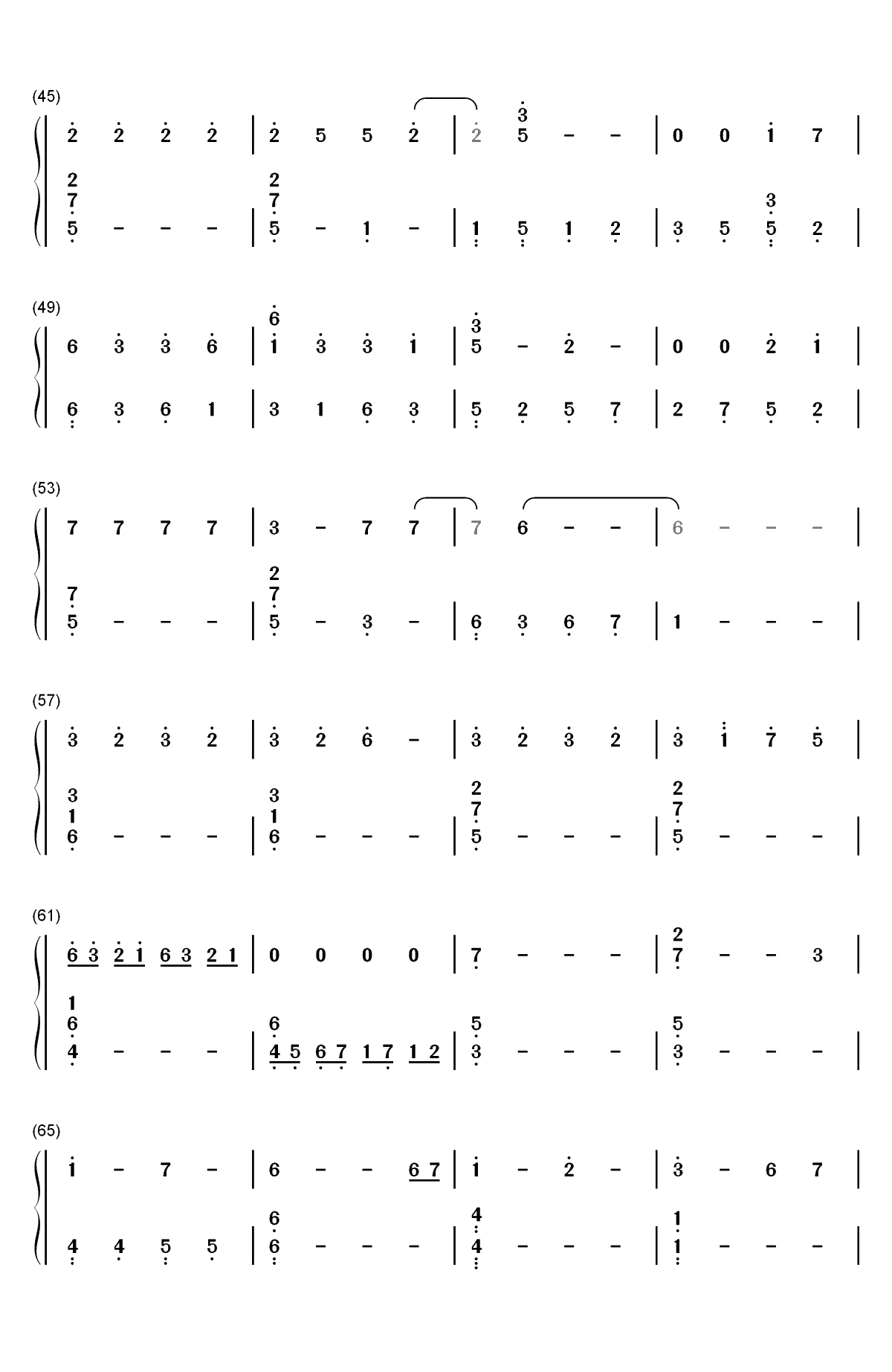 双世恋人-双世宠妃Ⅱ插曲双手简谱预览3