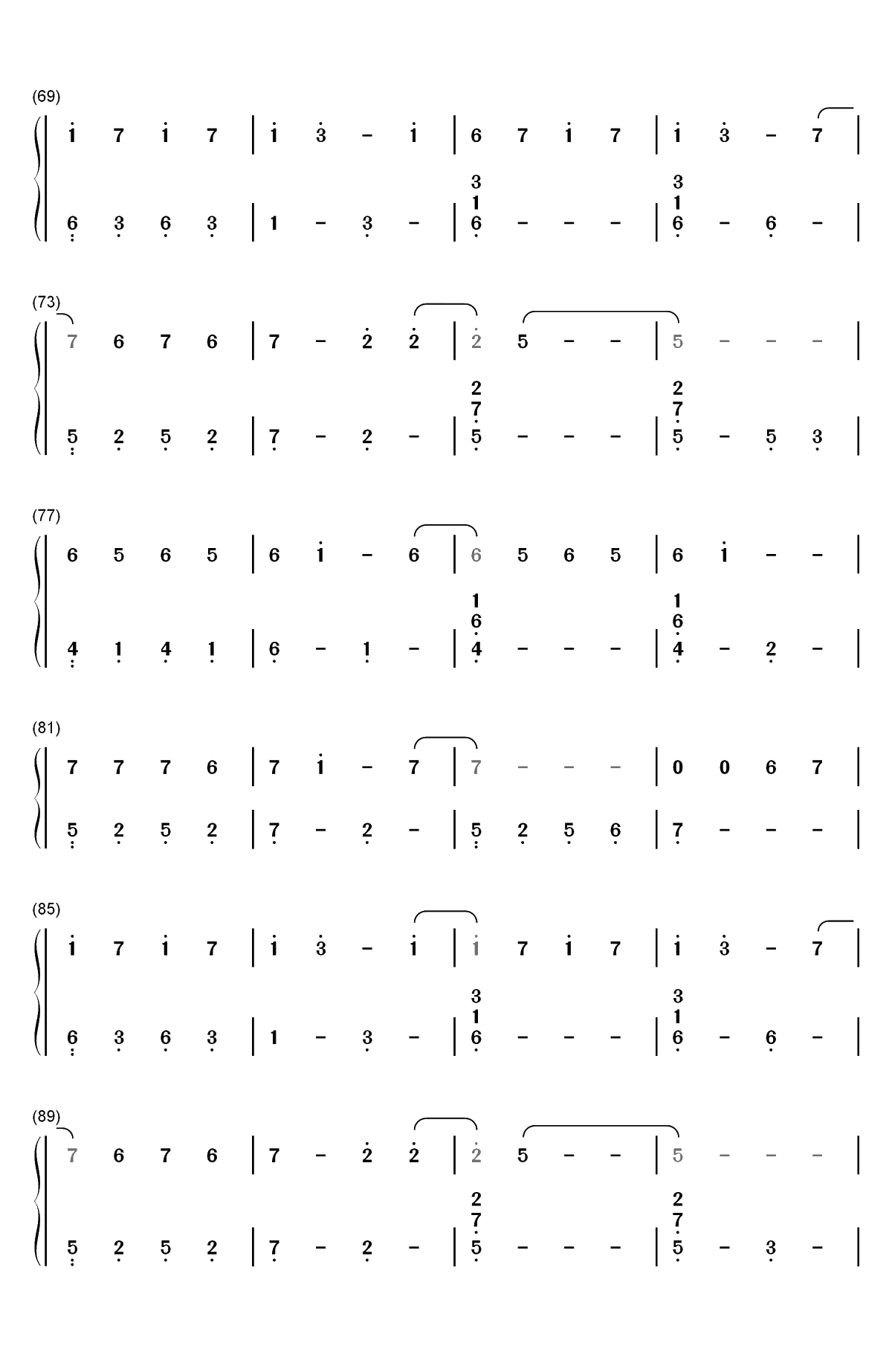 双世恋人-双世宠妃Ⅱ插曲双手简谱预览4