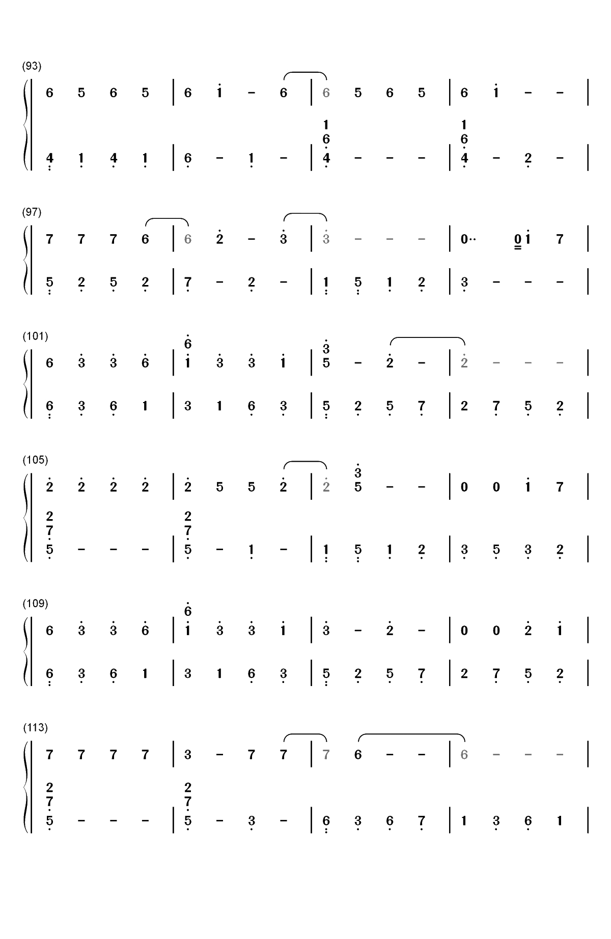 双世恋人-双世宠妃Ⅱ插曲双手简谱预览5