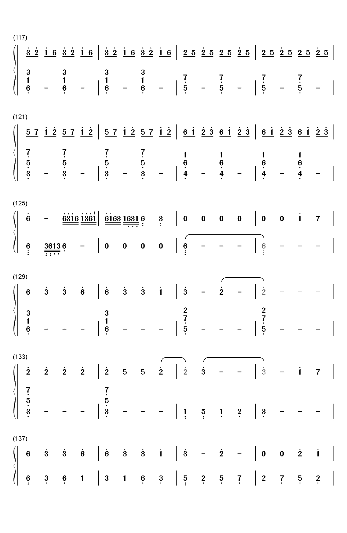 双世恋人-双世宠妃Ⅱ插曲双手简谱预览6