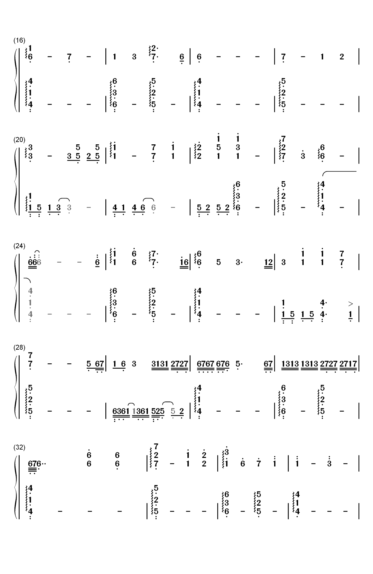 For When You Are Alone-Xeuphoria双手简谱预览2