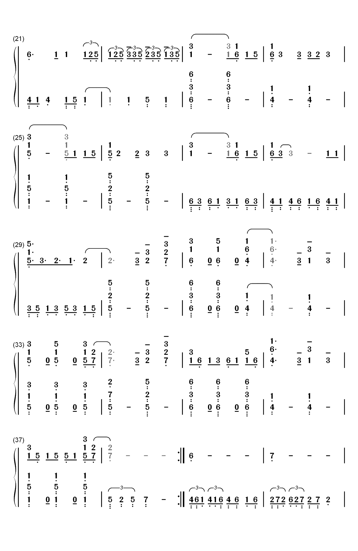 Head Above Water-Avril Lavigne双手简谱预览2