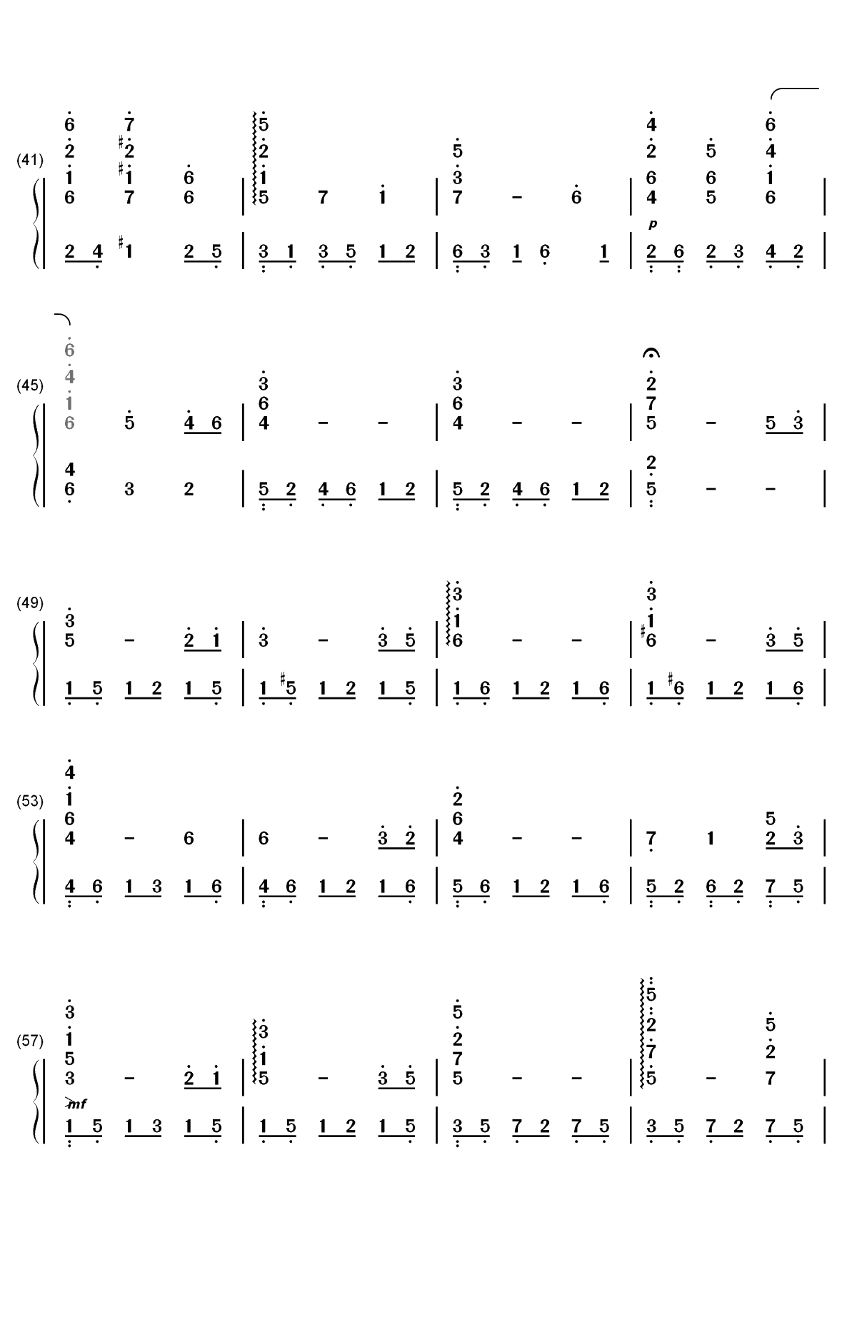世界の約束-世界的约定-哈尔的移动城堡主题曲双手简谱预览3