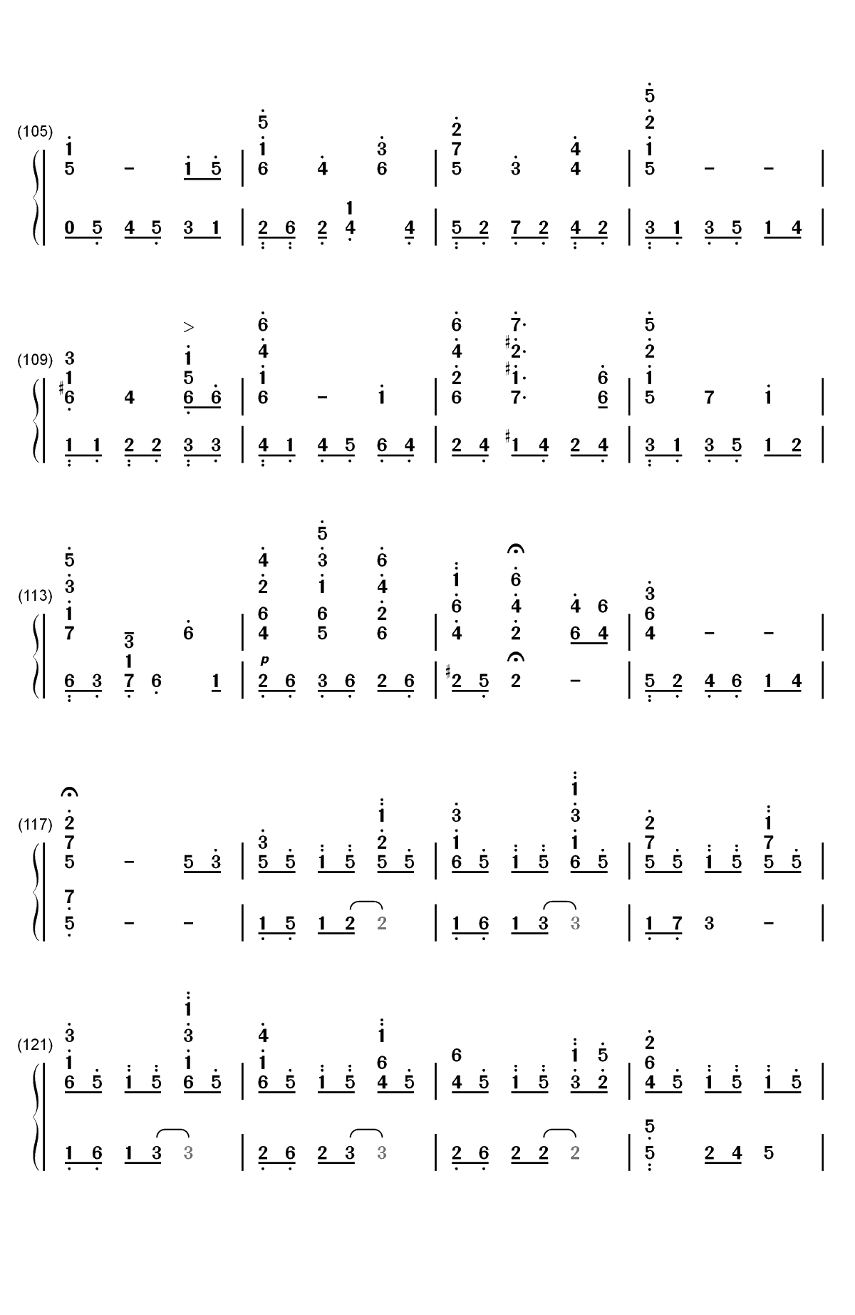 世界の約束-世界的约定-哈尔的移动城堡主题曲双手简谱预览6