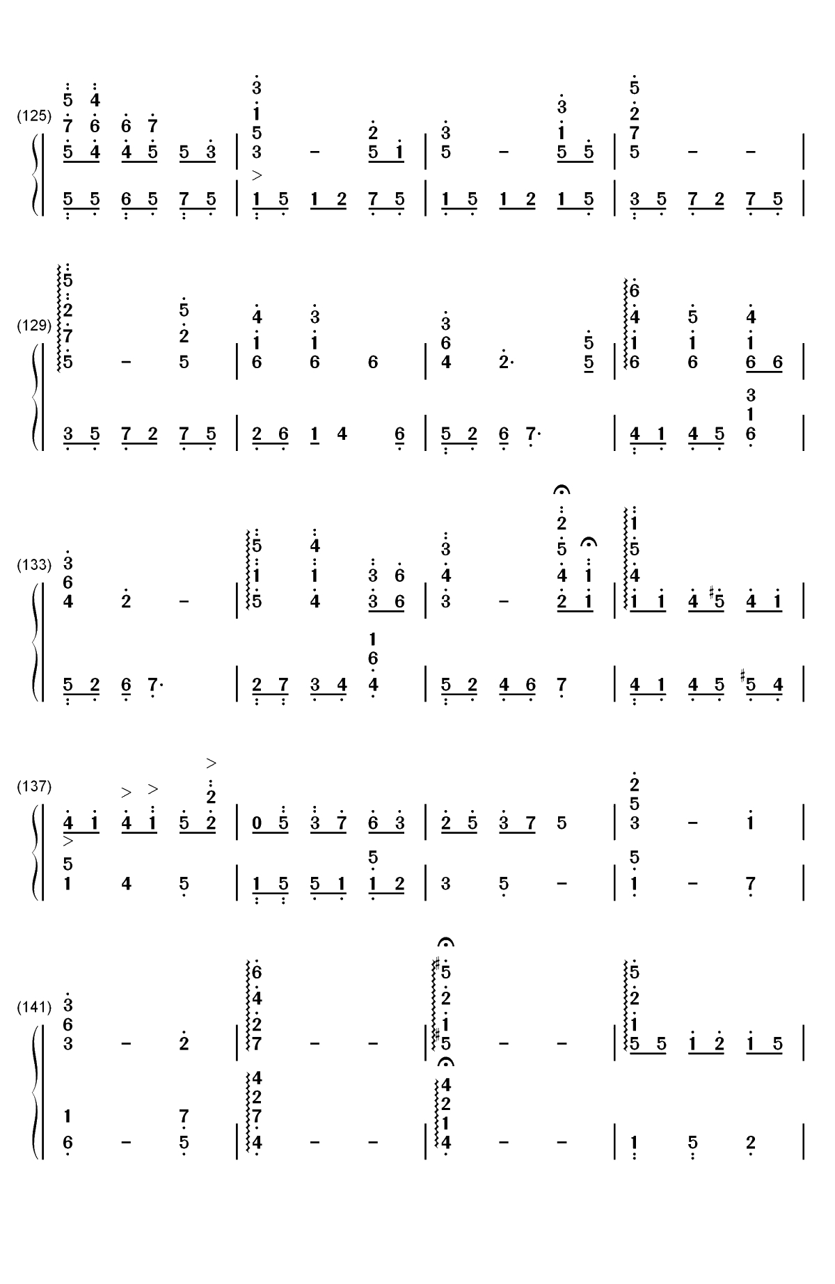 世界の約束-世界的约定-哈尔的移动城堡主题曲双手简谱预览7