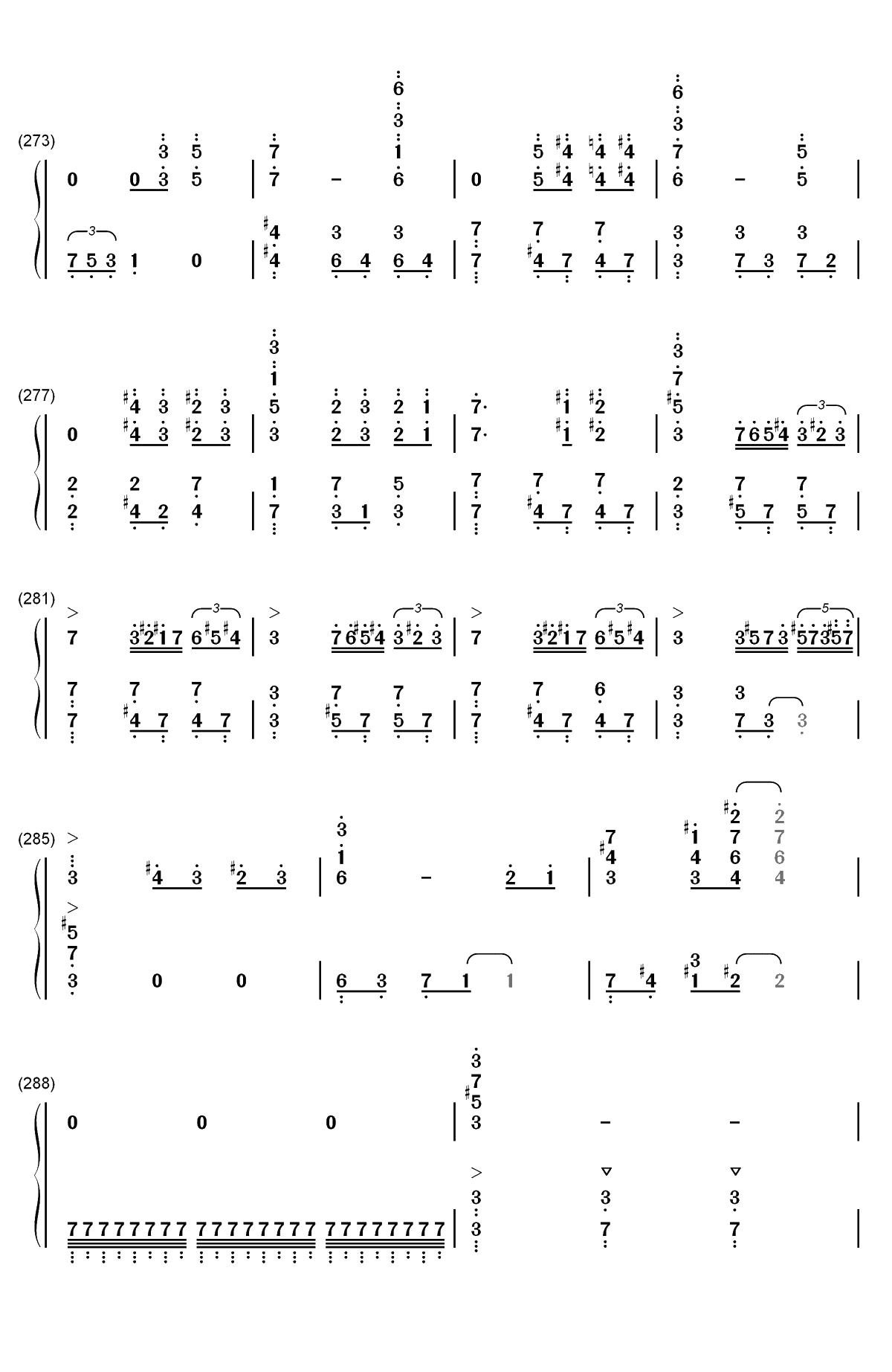 世界の約束-世界的约定-哈尔的移动城堡主题曲双手简谱预览15