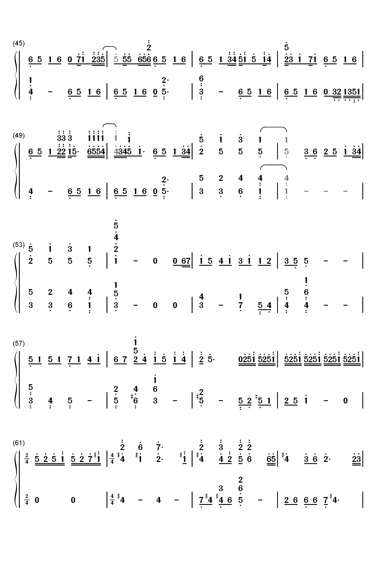 想い出は遠くの日々-秒速5厘米OST双手简谱预览3