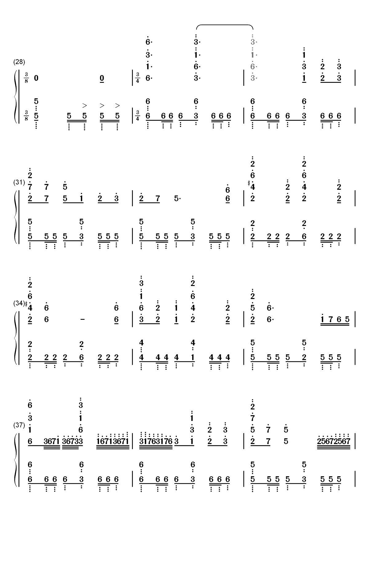 We Won't be Falling-镇魂OP双手简谱预览3