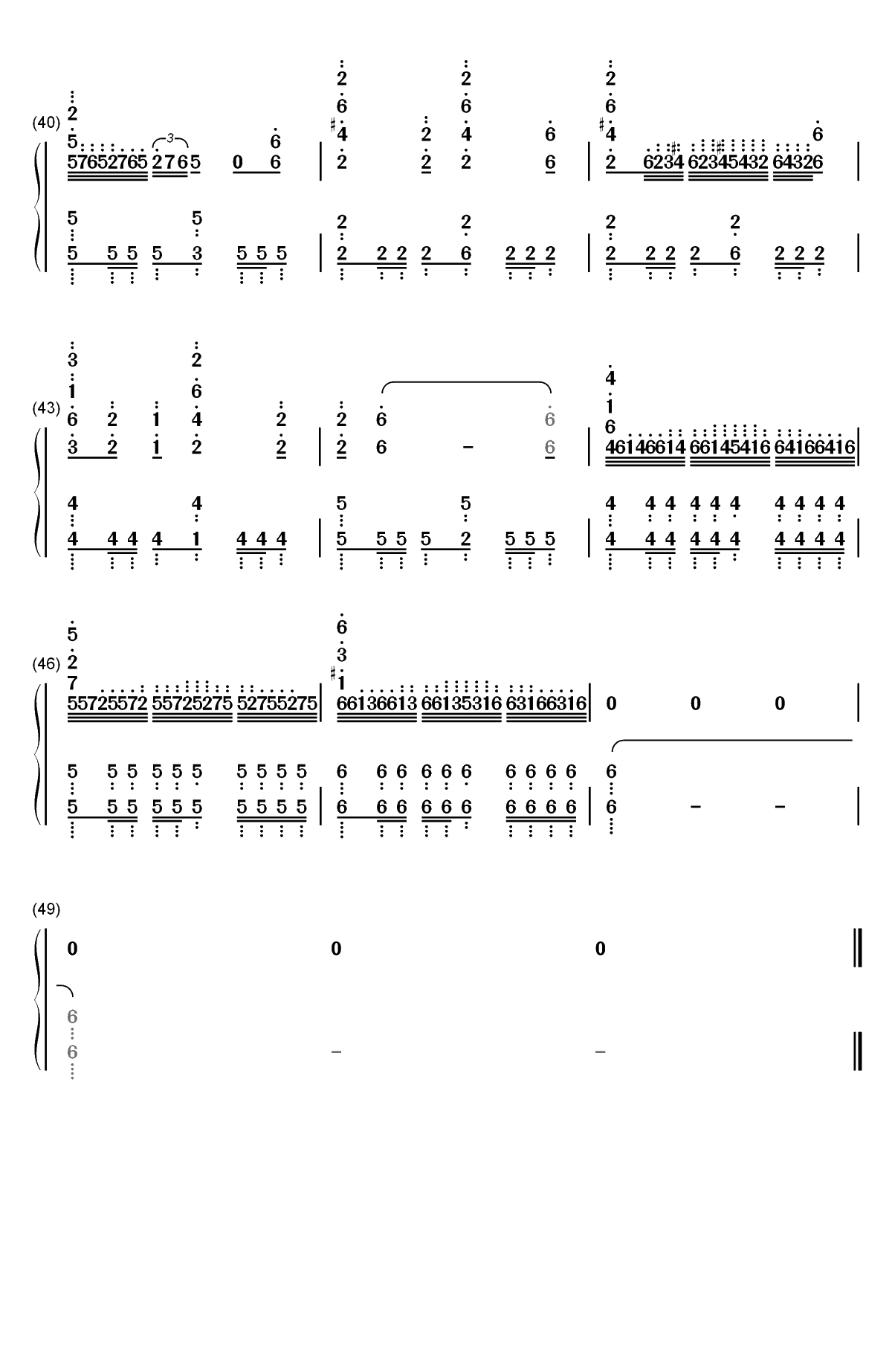 We Won't be Falling-镇魂OP双手简谱预览4