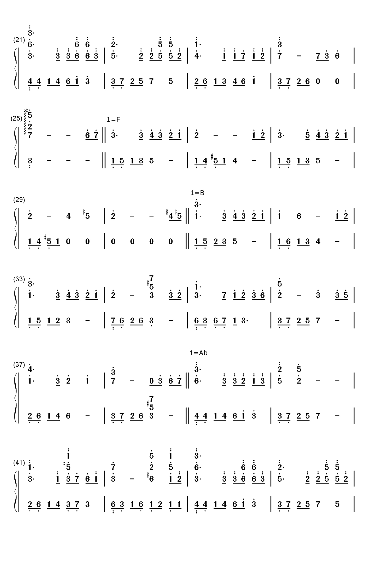 来不及勇敢-昨日青空青春告白曲-唱哭每个有遗憾的人双手简谱预览2