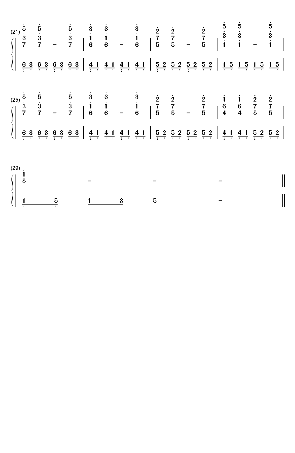 什么都不必说-大张伟双手简谱预览2