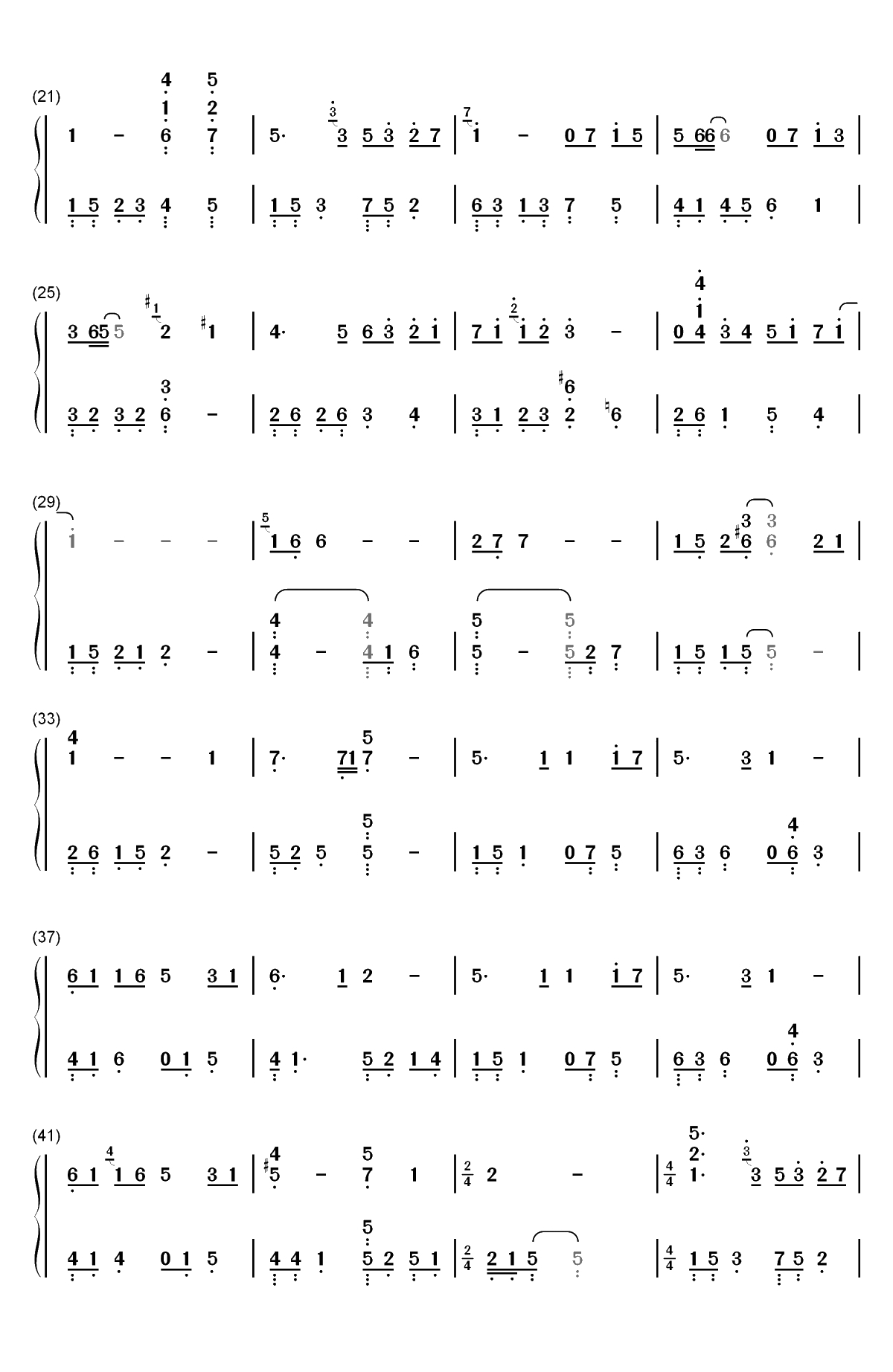 无关-幕后玩家推广曲双手简谱预览2