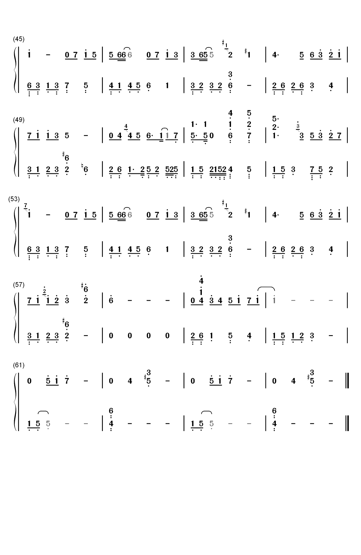 无关-幕后玩家推广曲双手简谱预览3