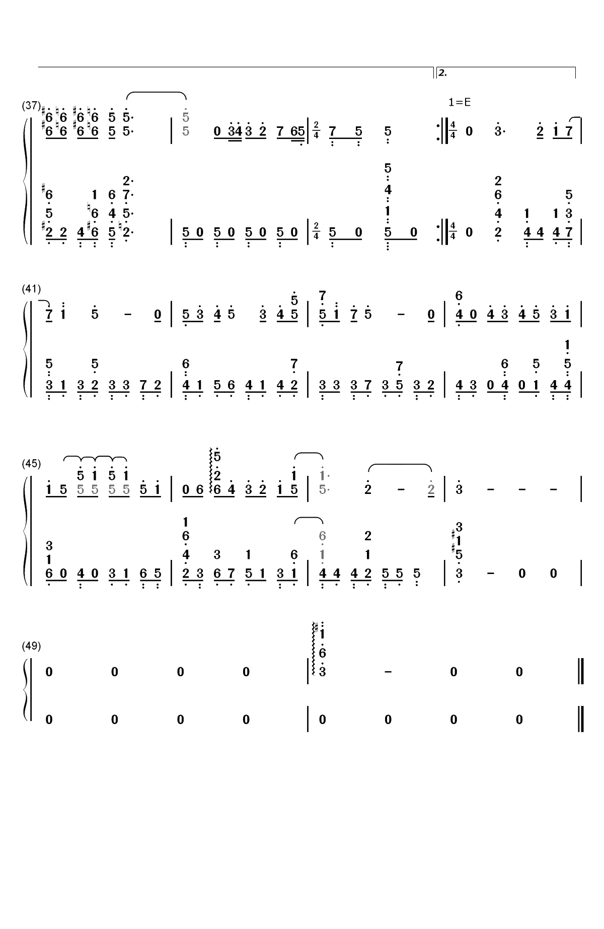 冒险者讲习所-冒险岛背景音乐双手简谱预览3