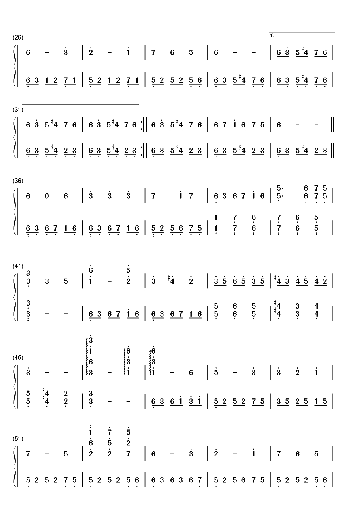 Scarborough Fair-斯卡布罗集市双手简谱预览2