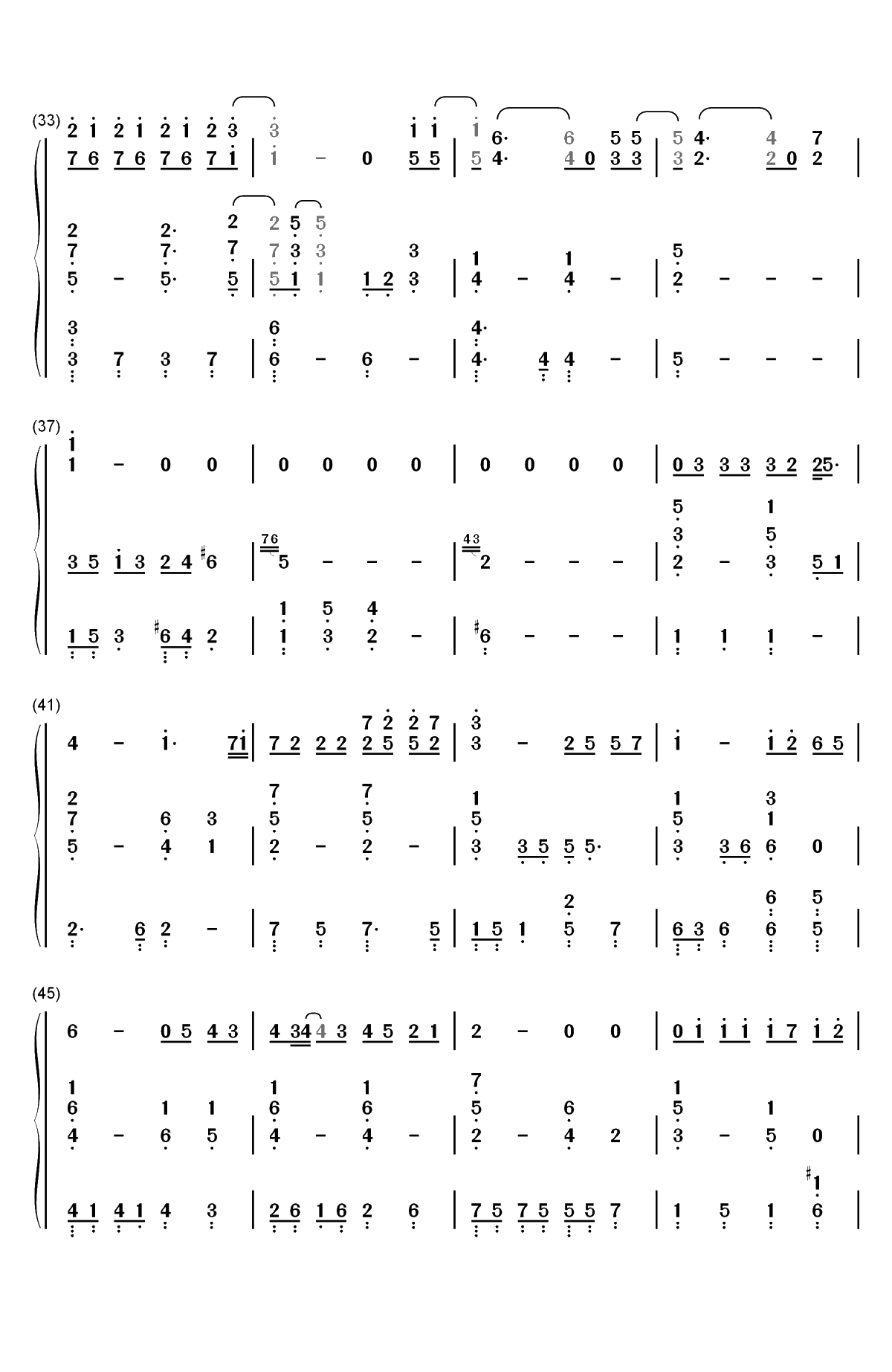 手心的蔷薇-初听让人感觉到爱情的甜蜜和温馨双手简谱预览3