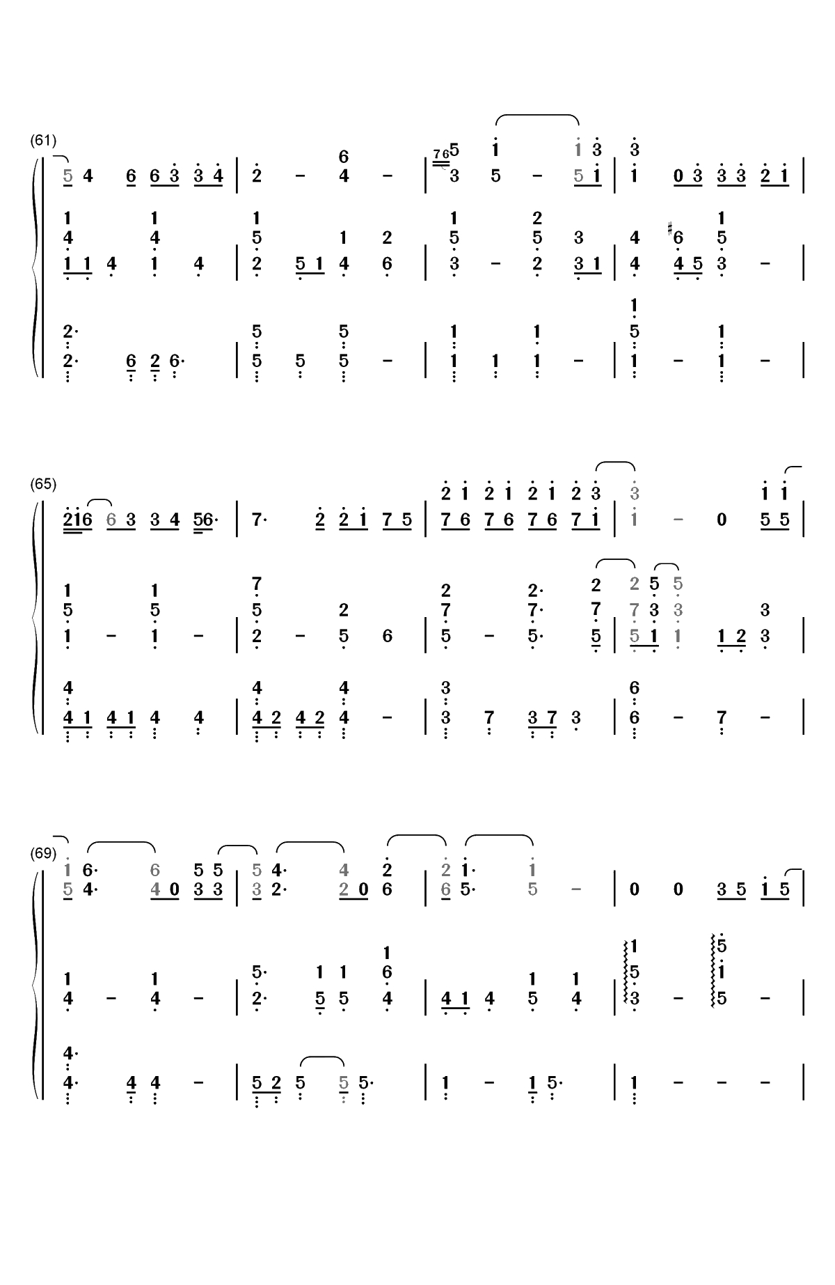 手心的蔷薇-初听让人感觉到爱情的甜蜜和温馨双手简谱预览5