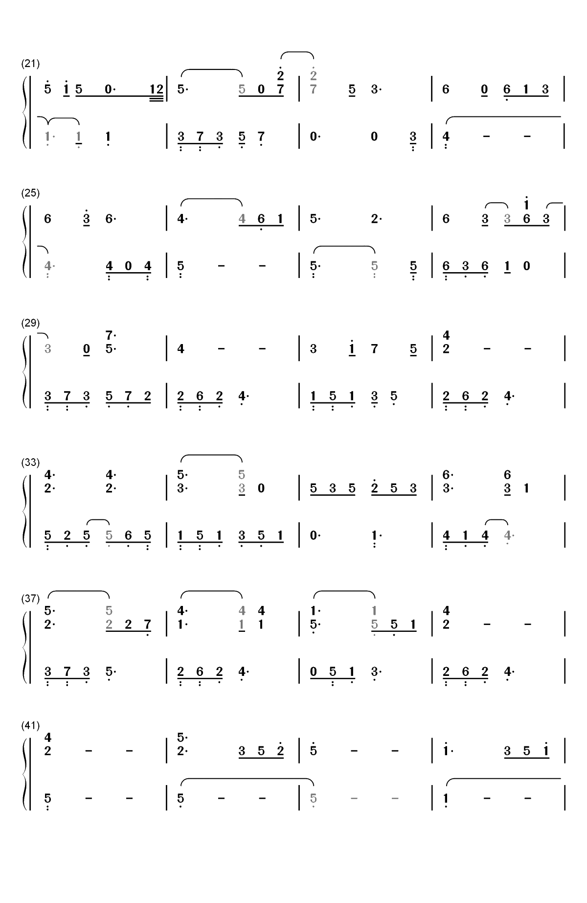 当你老了-伴奏谱双手简谱预览2