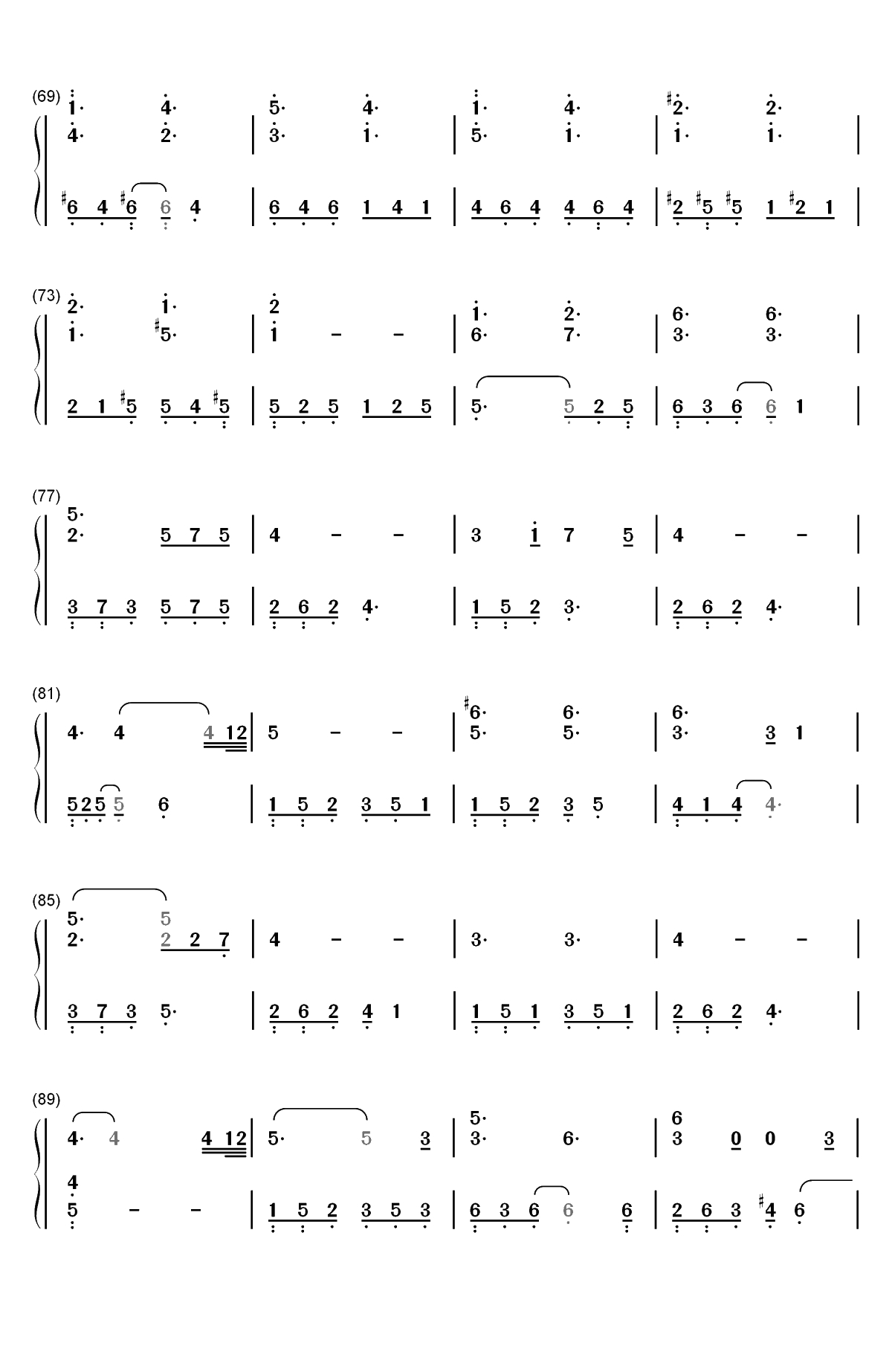 当你老了-伴奏谱双手简谱预览4