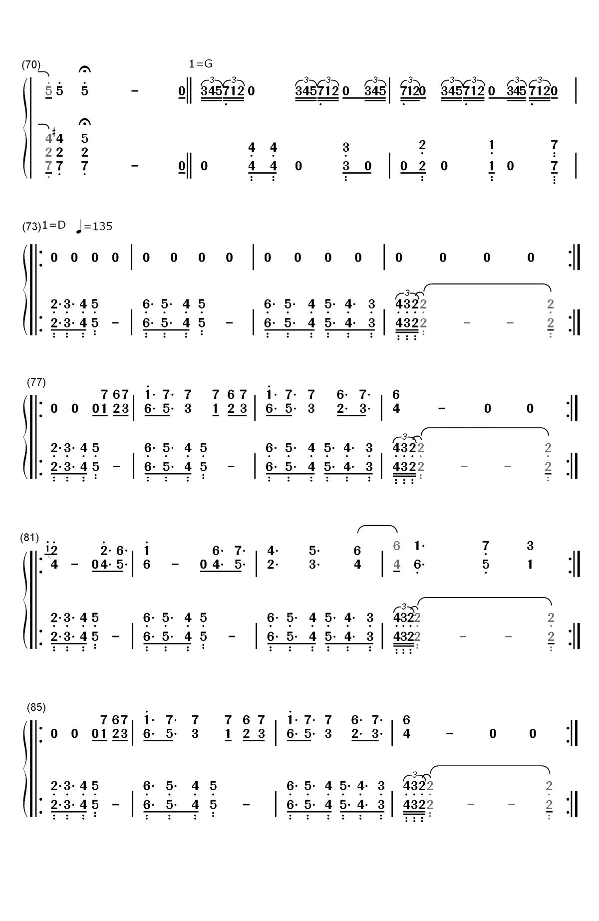 Roundabout-Yes双手简谱预览5