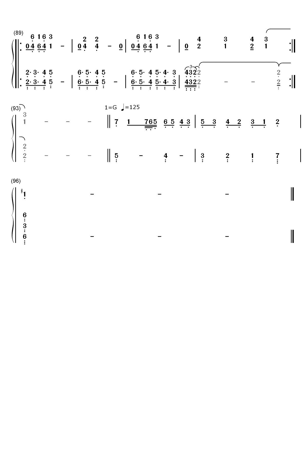 Roundabout-Yes双手简谱预览6
