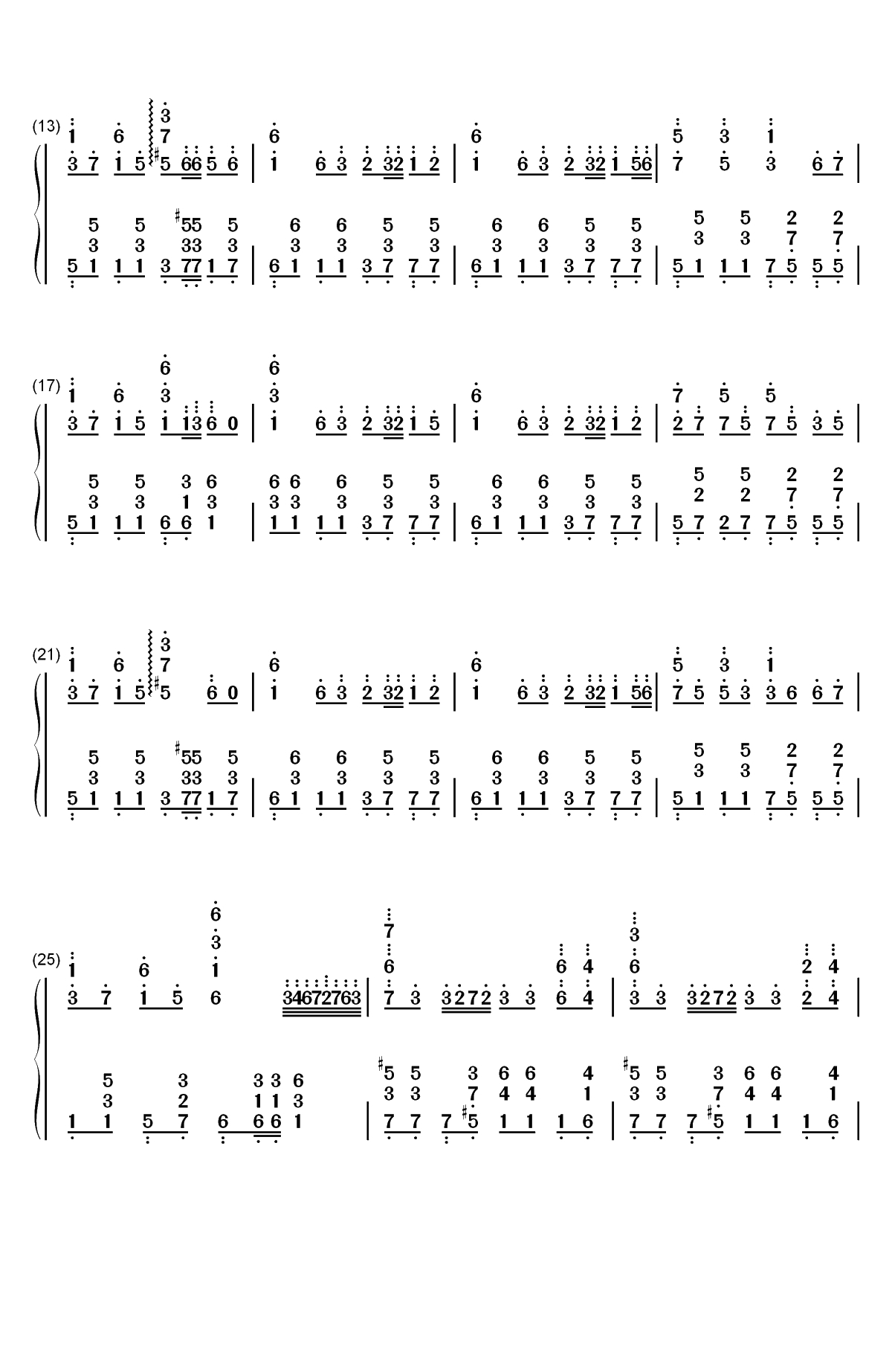 忍者棒棒-にんじゃりばんばん双手简谱预览2