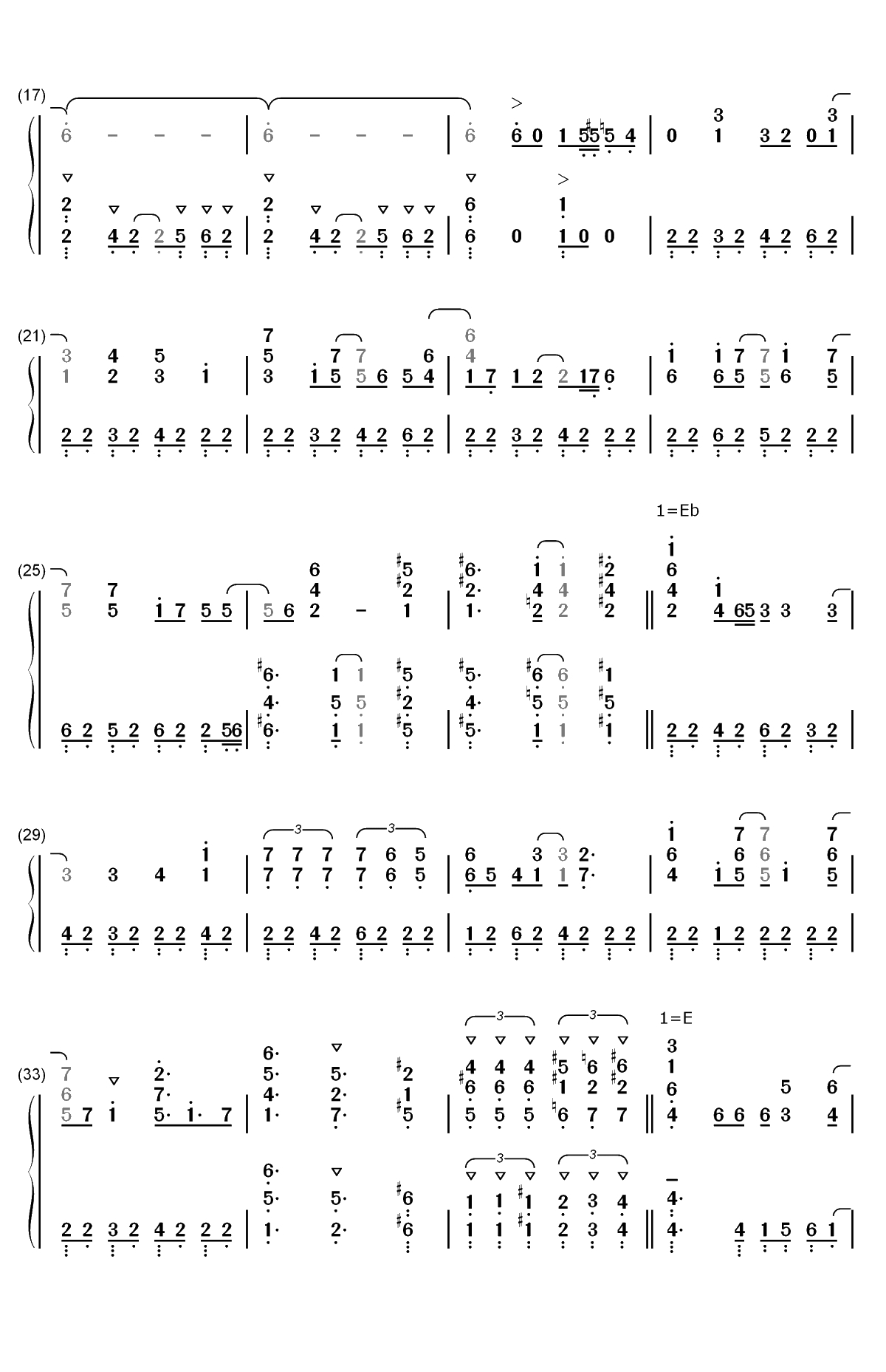 Nameless Story-关于我转生变成史莱姆这档事OP双手简谱预览2