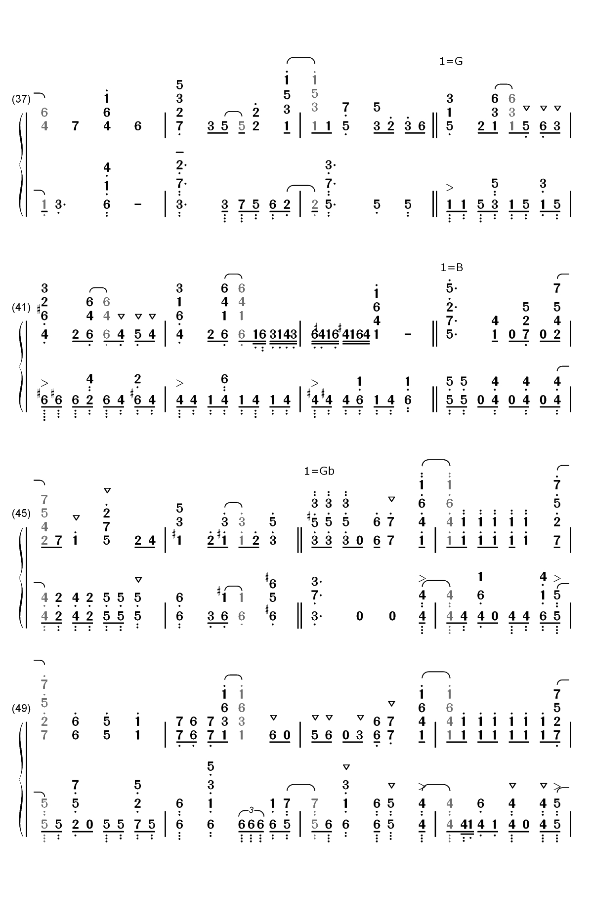 Nameless Story-关于我转生变成史莱姆这档事OP双手简谱预览3
