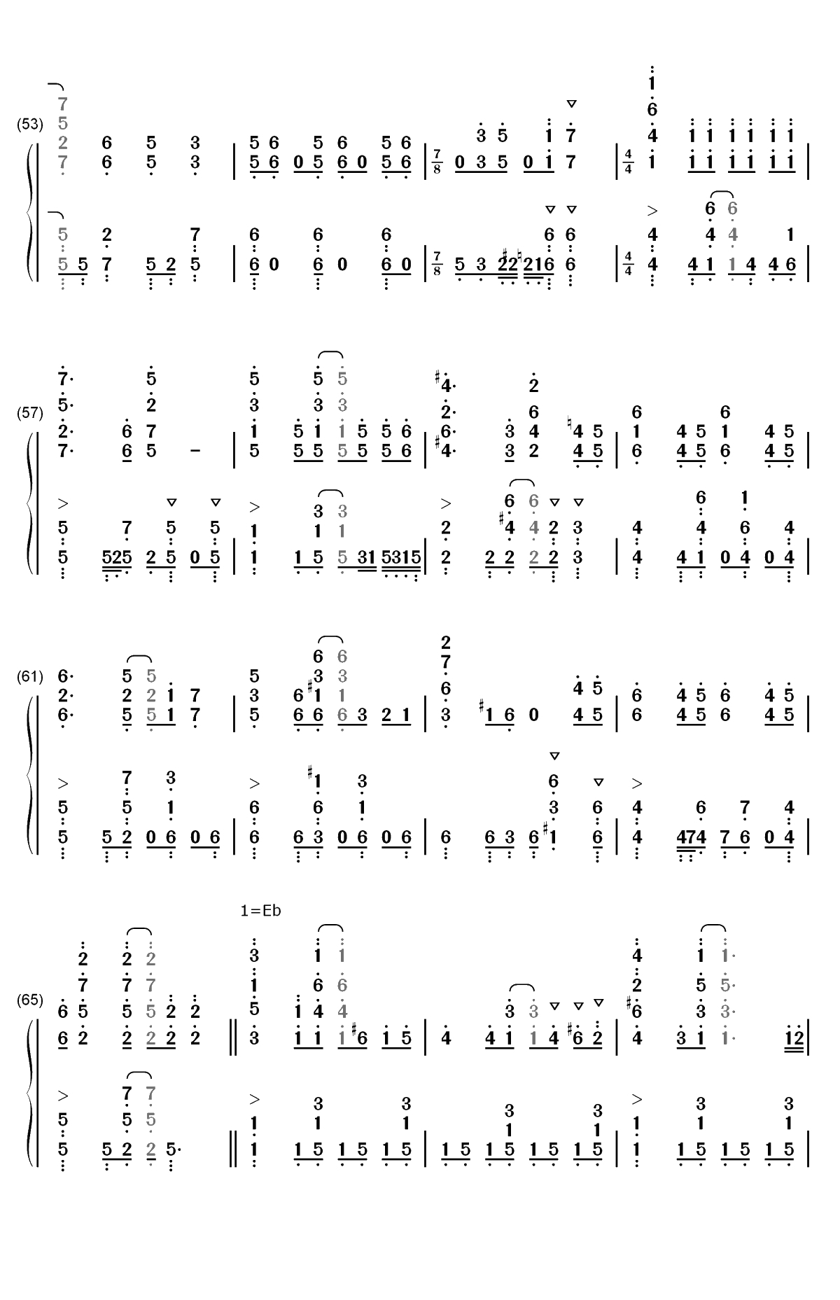 Nameless Story-关于我转生变成史莱姆这档事OP双手简谱预览4