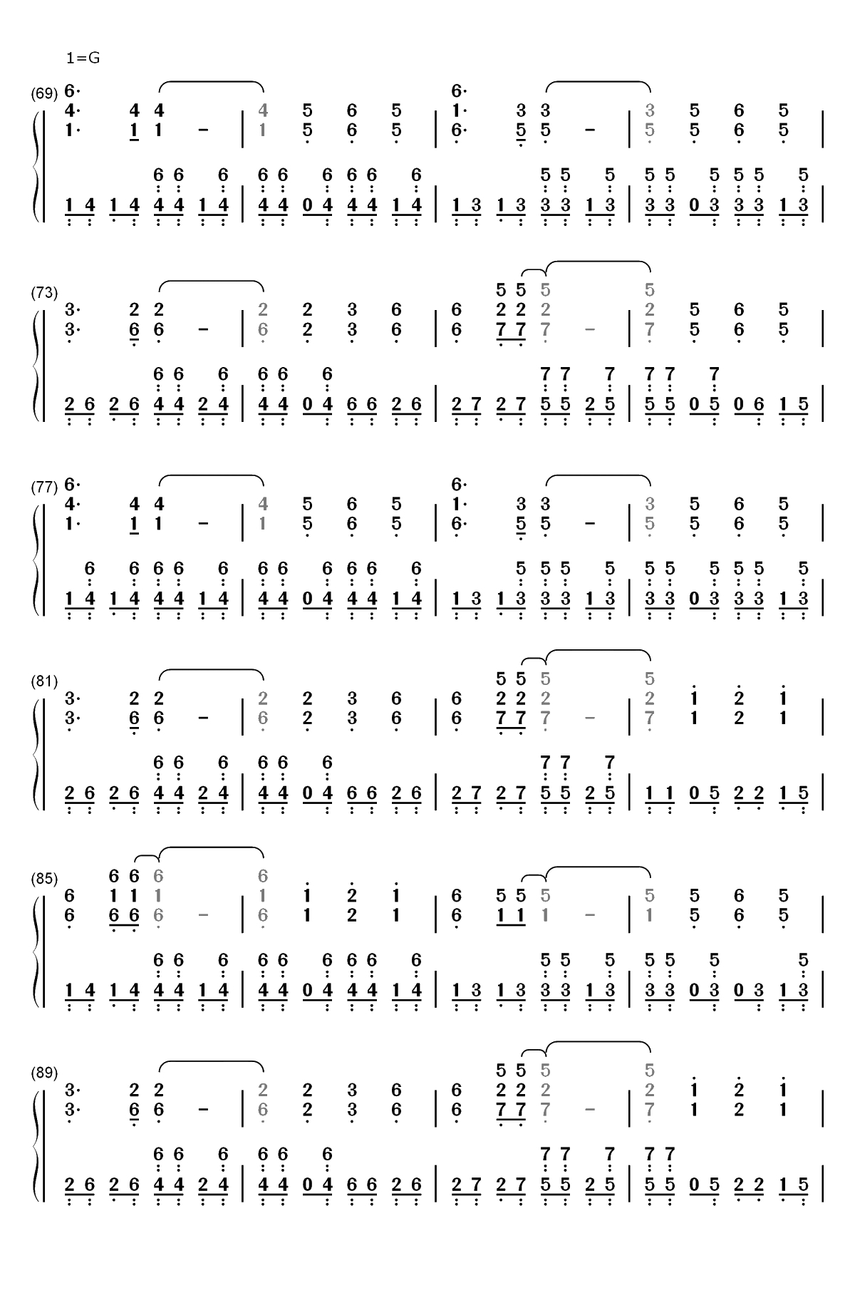 爱之初体验-张震岳双手简谱预览4