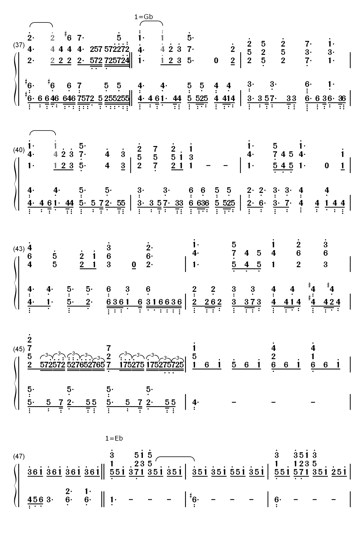 White White Snow-Re从零开始的异世界生活Memory Snow ED双手简谱预览3